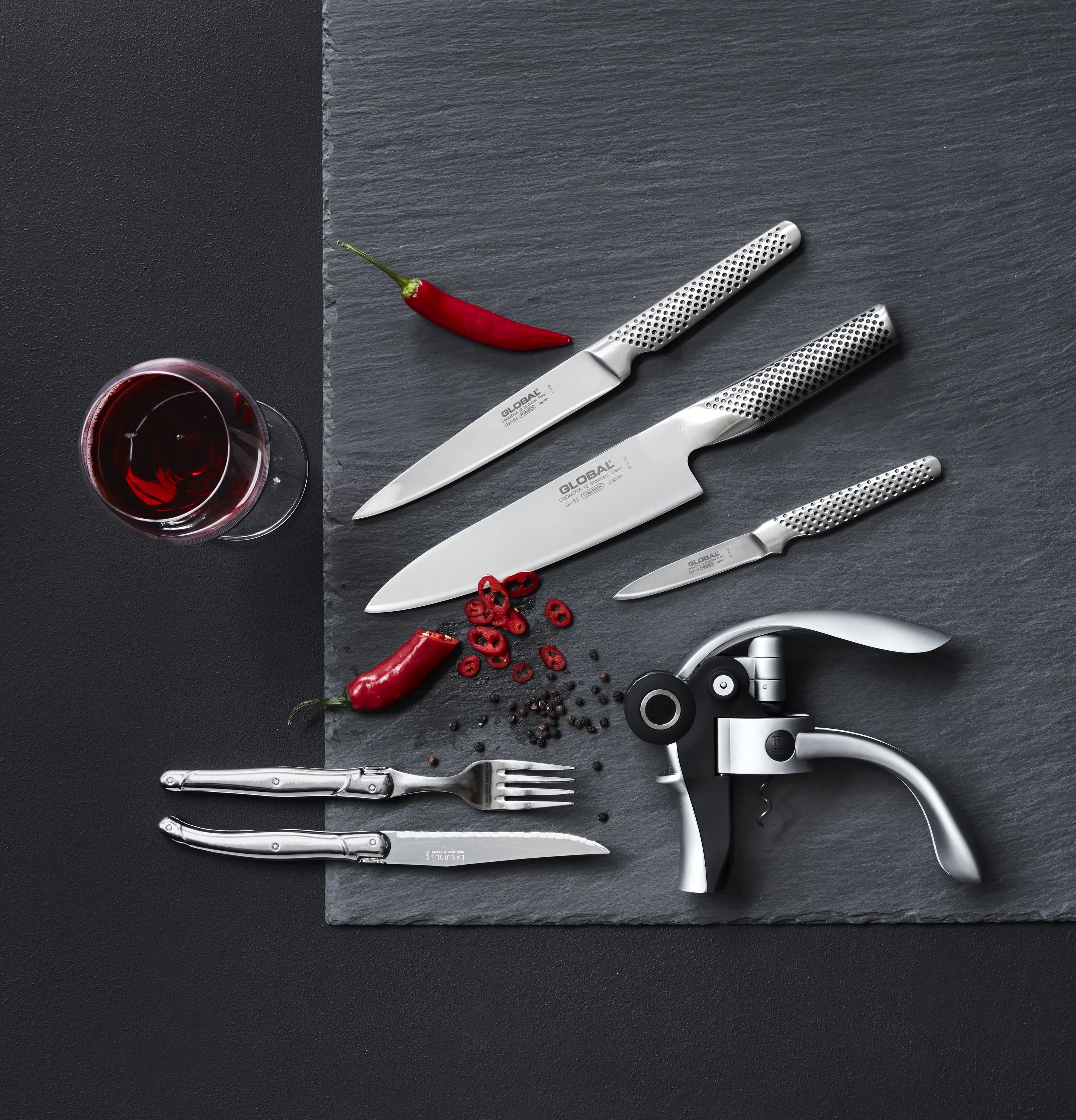 Laguiole Steakknive Steakkniv Bestiksæt - 6 stk. i Blank/Stål, 6 stk., 2