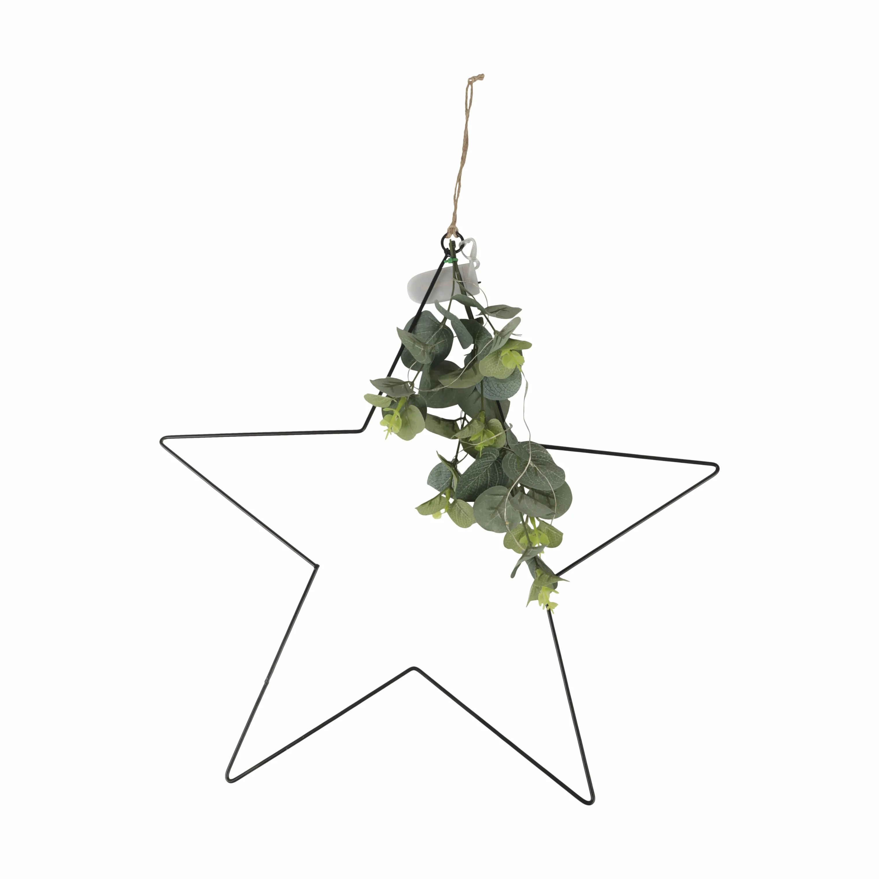 Casa Christmas Lysdekoration LED Stjerne i Sort/grøn, 60 cm, 1