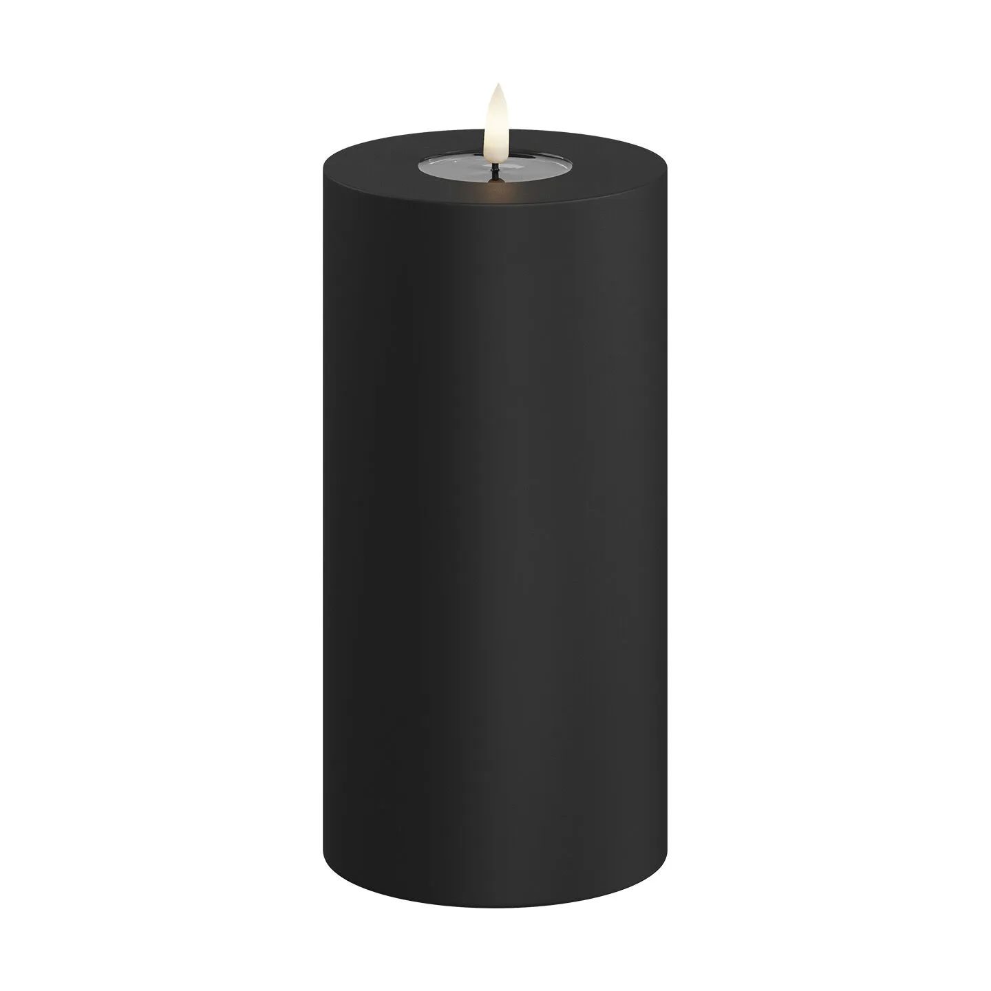 Deluxe Homeart LED-lys Real Flame LED Udendørs Bloklys i Sort, 20 cm, 1