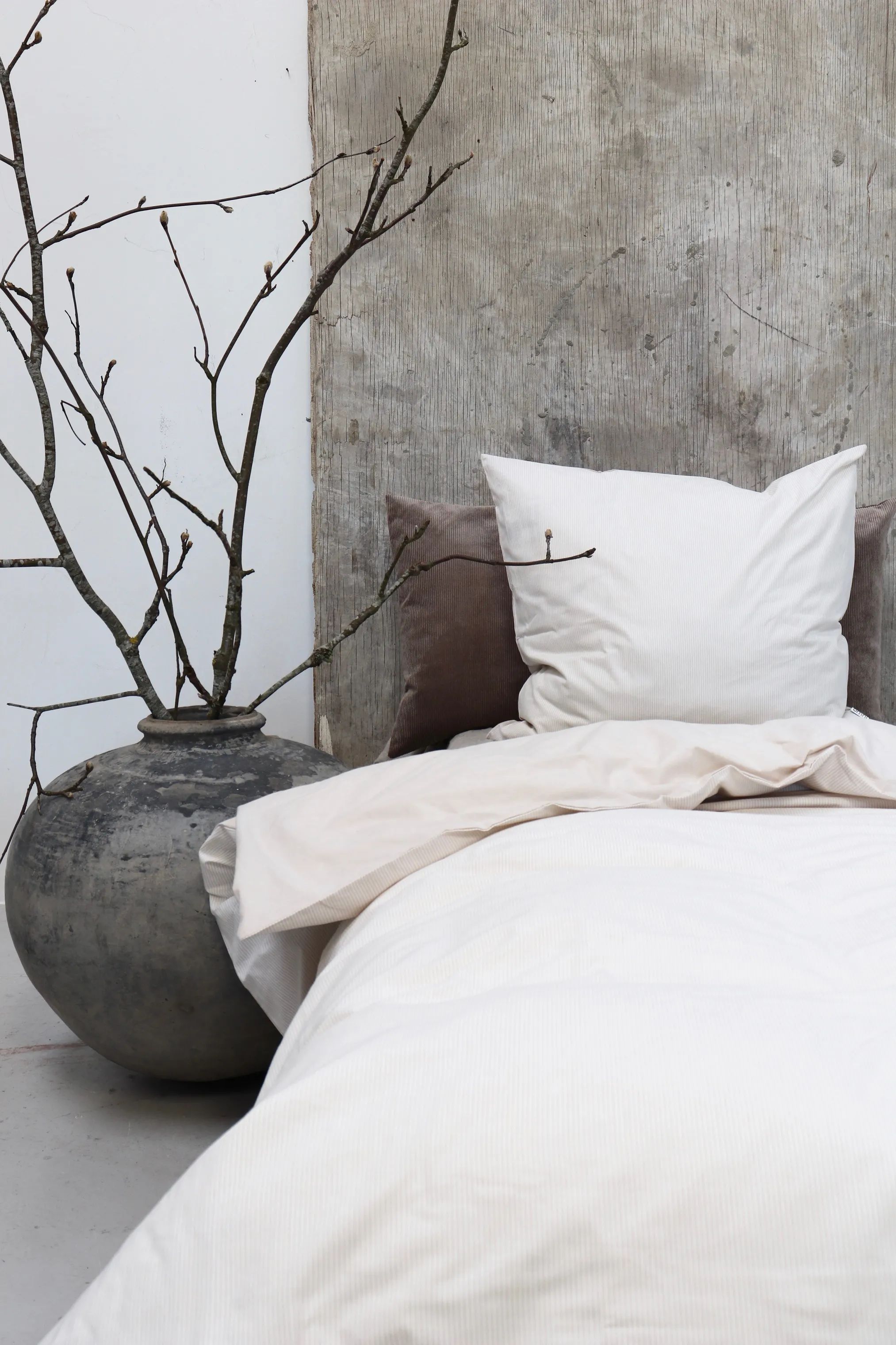 omhu Sengetøj Mini Strib OMHU Mini Strib Sengetøj i Beige, B140 x L200 cm, 2