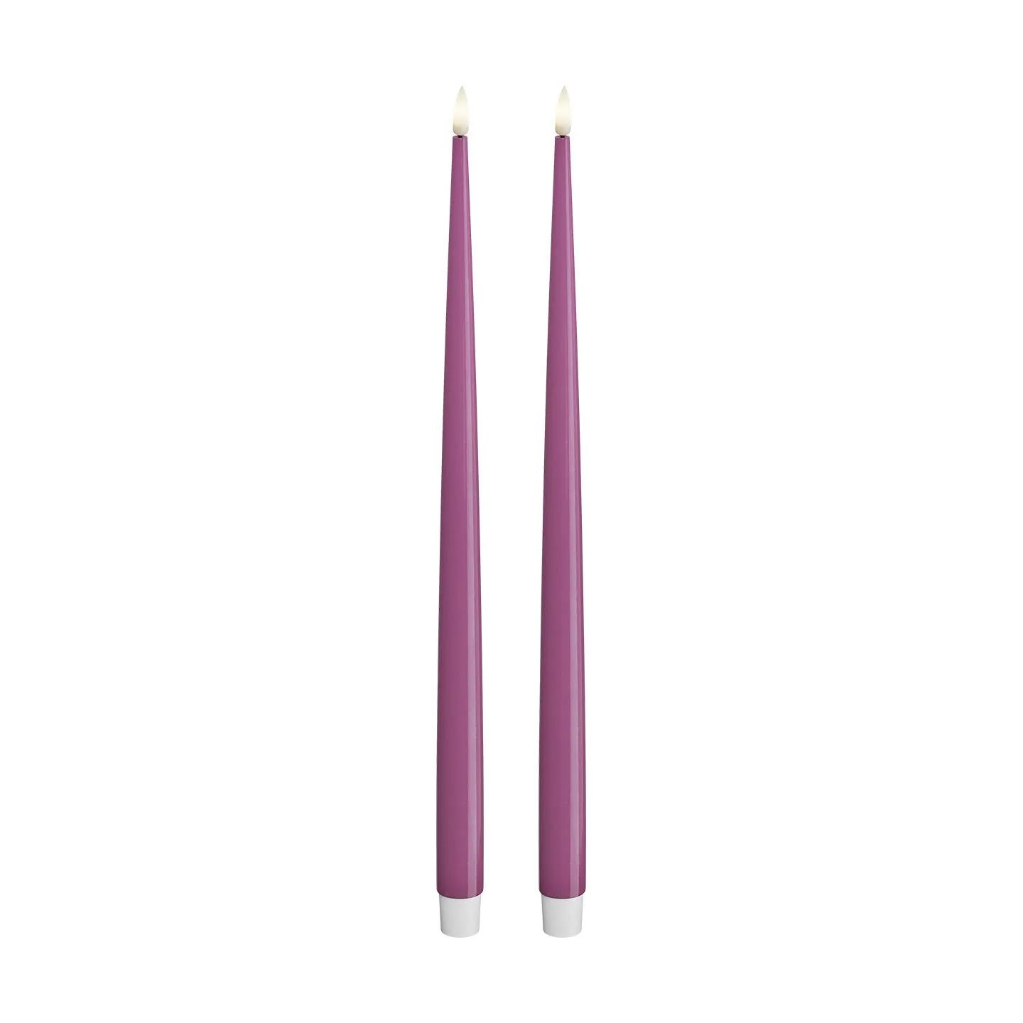 Deluxe Homeart LED-lys Real Flame LED Kertelys m. lak - 2 stk. i Magenta , 38 cm, 1