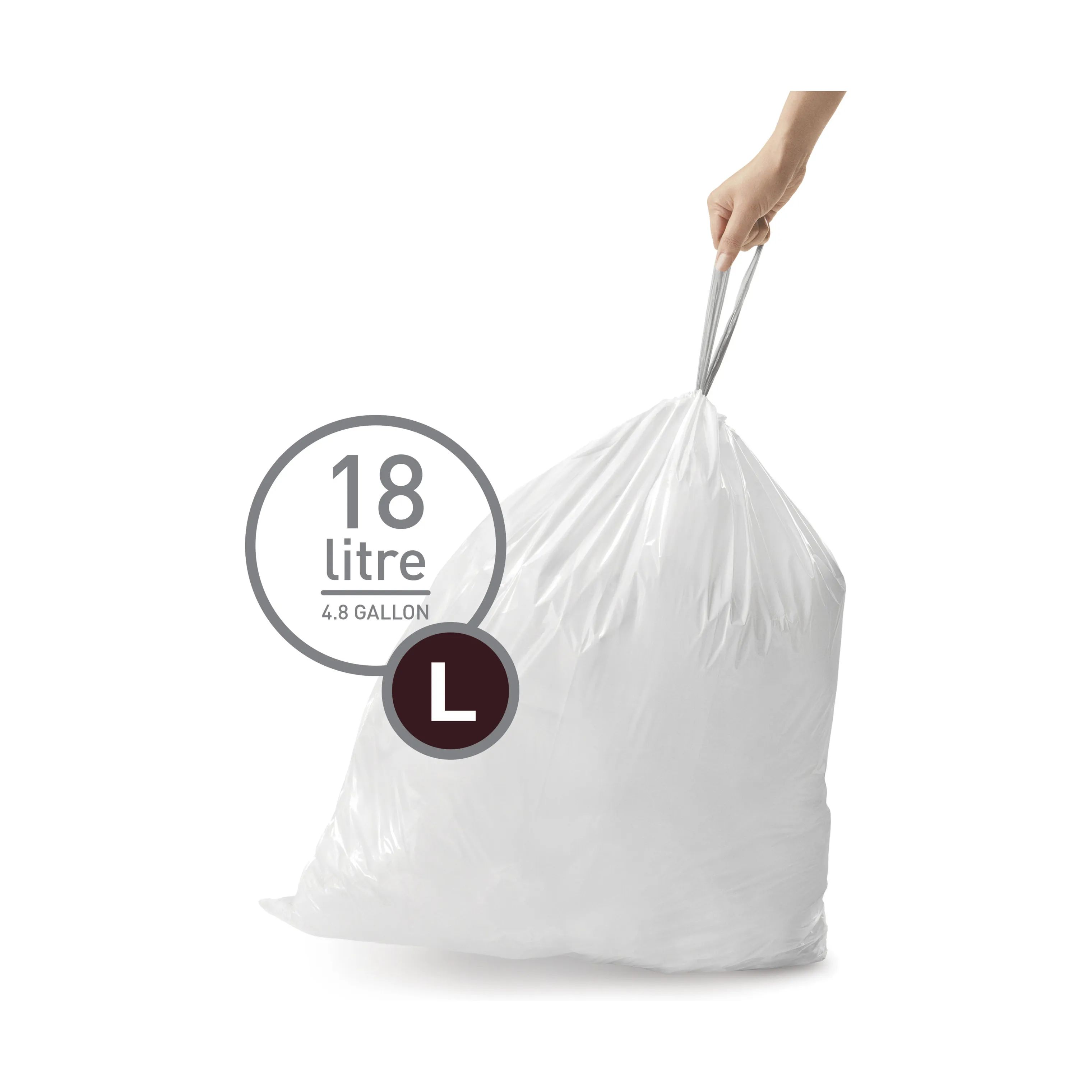Simplehuman Affaldsposer Affaldsposer kode L - 60 stk. i L - 18 liter, 1