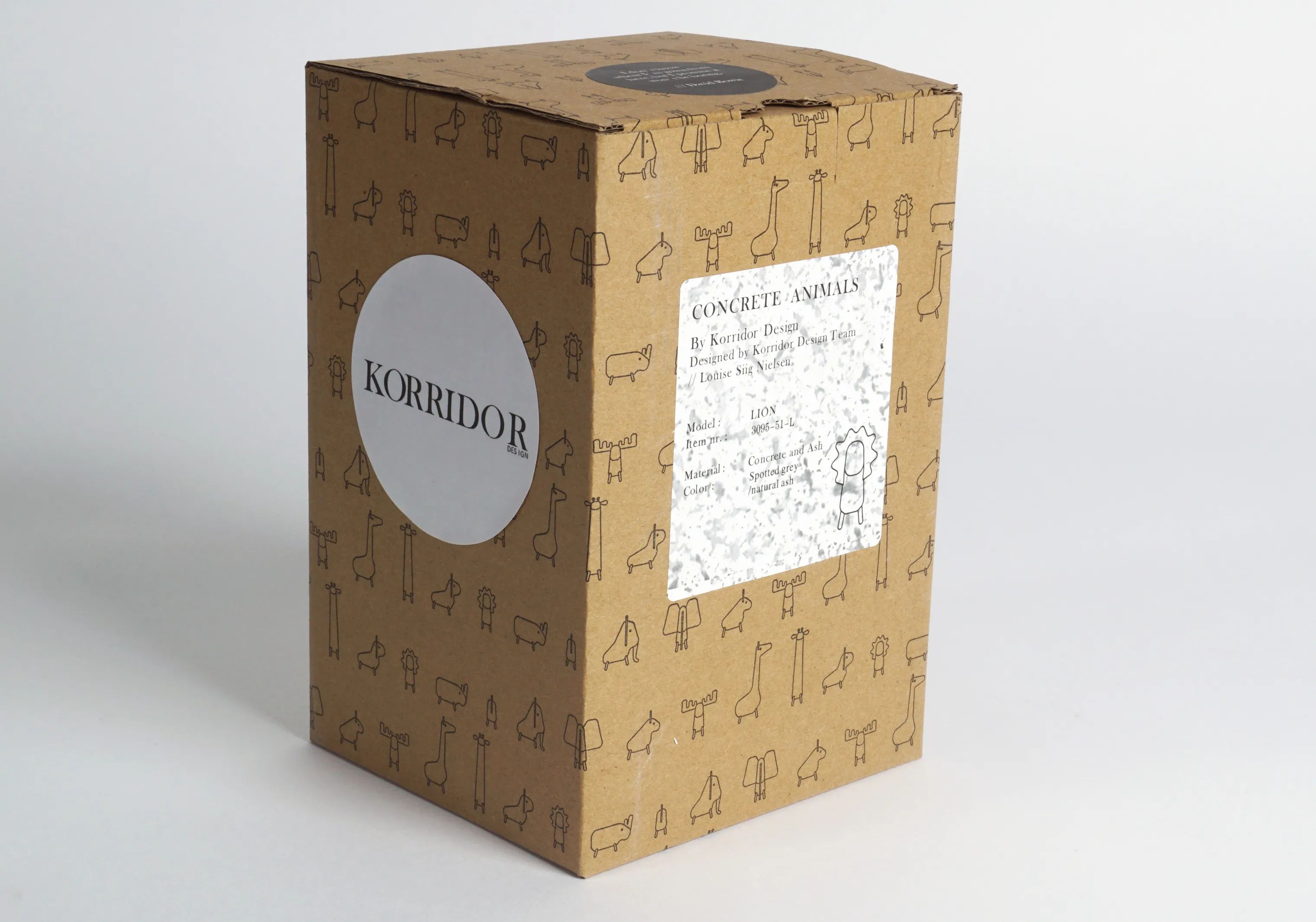 KORRIDOR Dyrefigurer Concrete Animals Løve i Løve grå, 4