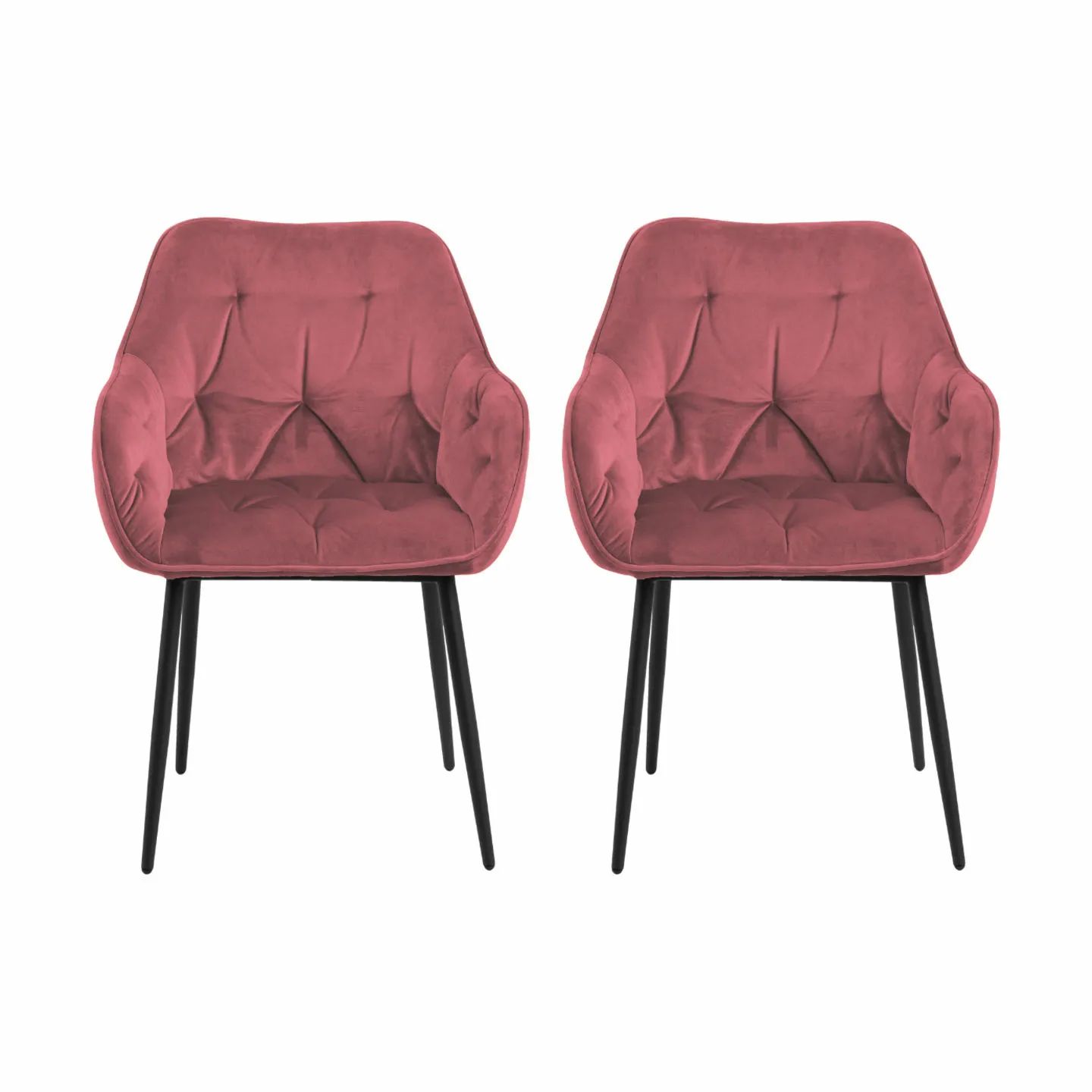 CASA Living Spisebordsstole Brooke Spisebordsstol - 2 stk. i koral/sort, 1
