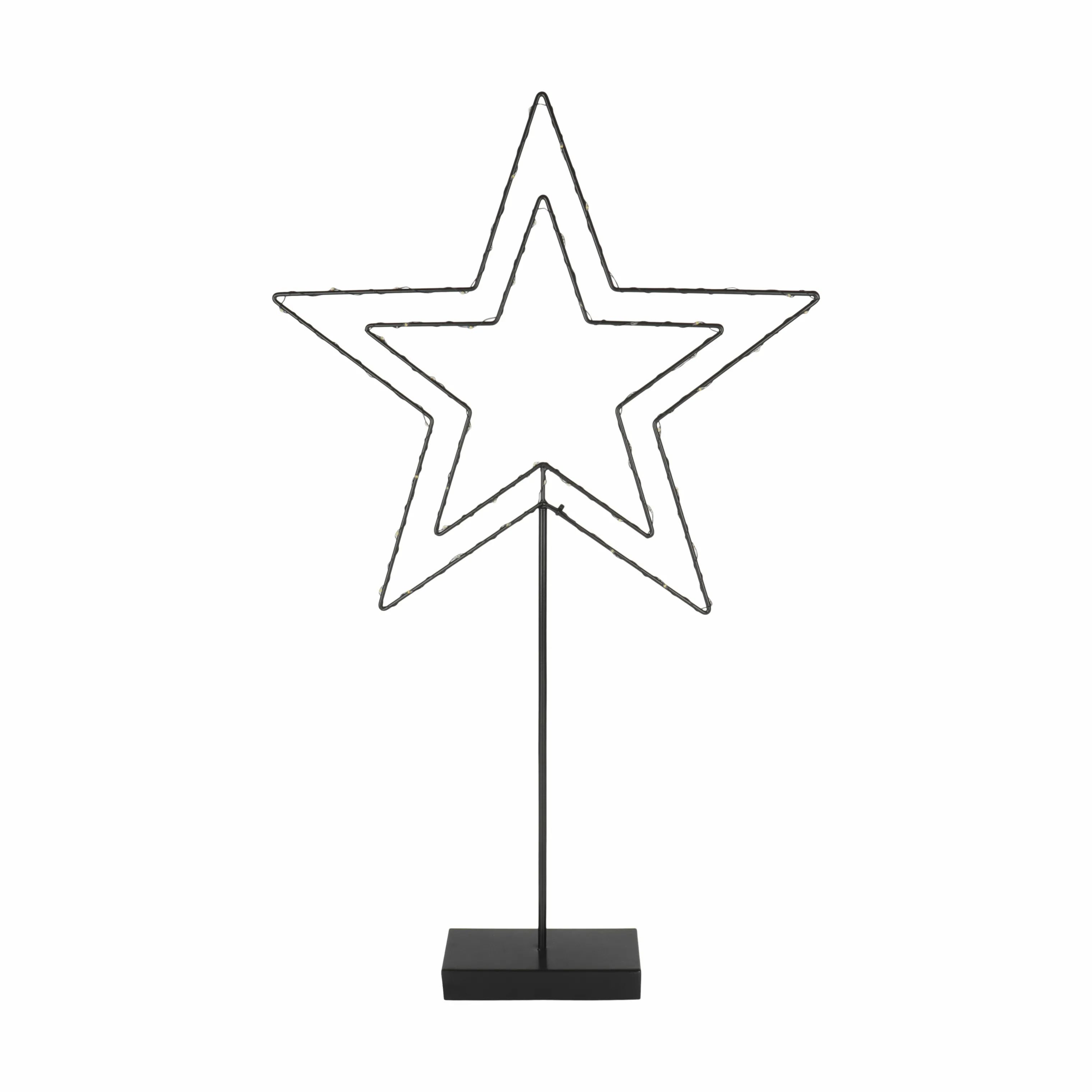 Casa Christmas Lysdekoration Stjerne m. LED i Sort, 1