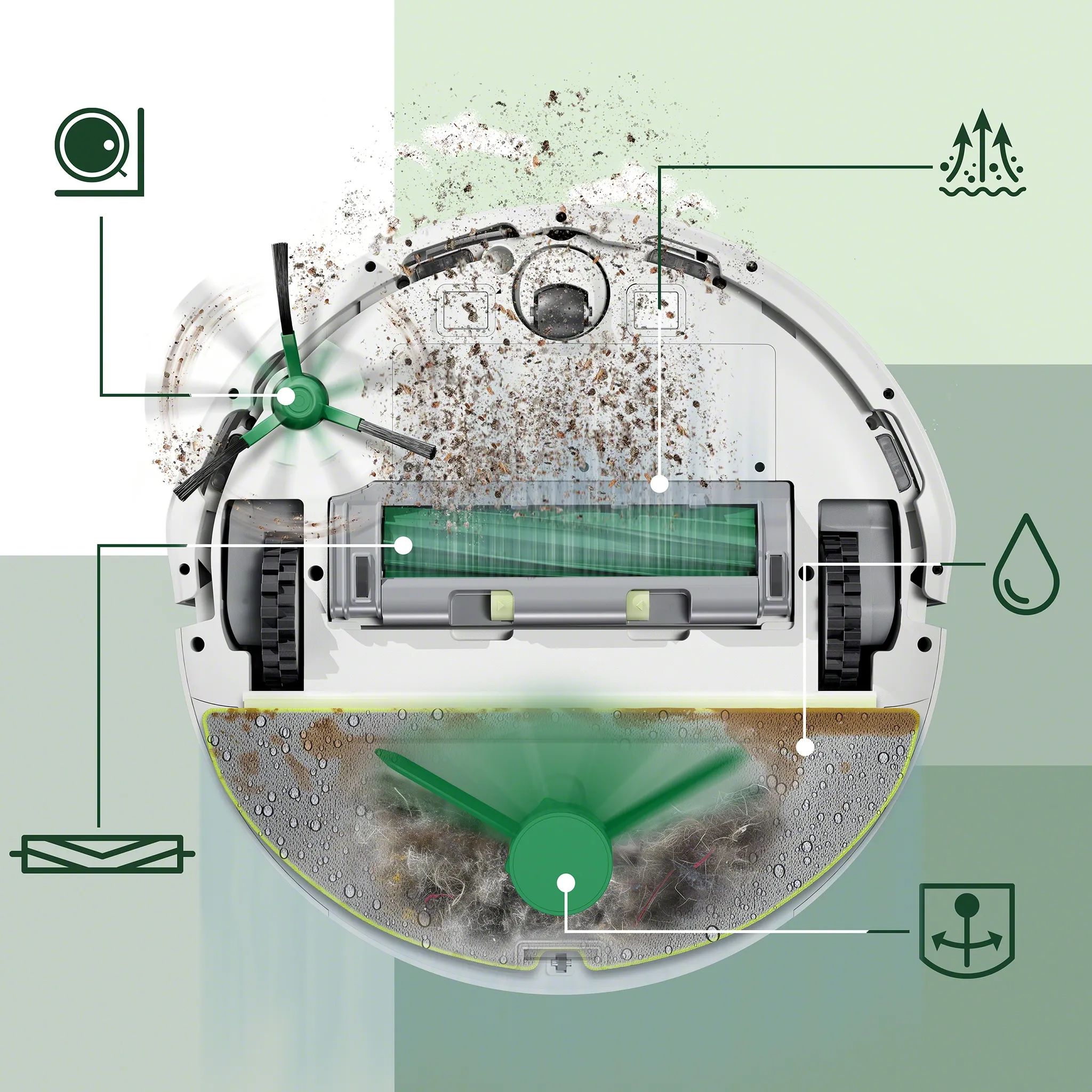 iRobot Robotstøvsugere Roomba Combo 205 AutoCompact Robotstøvsuger i Hvid, 5