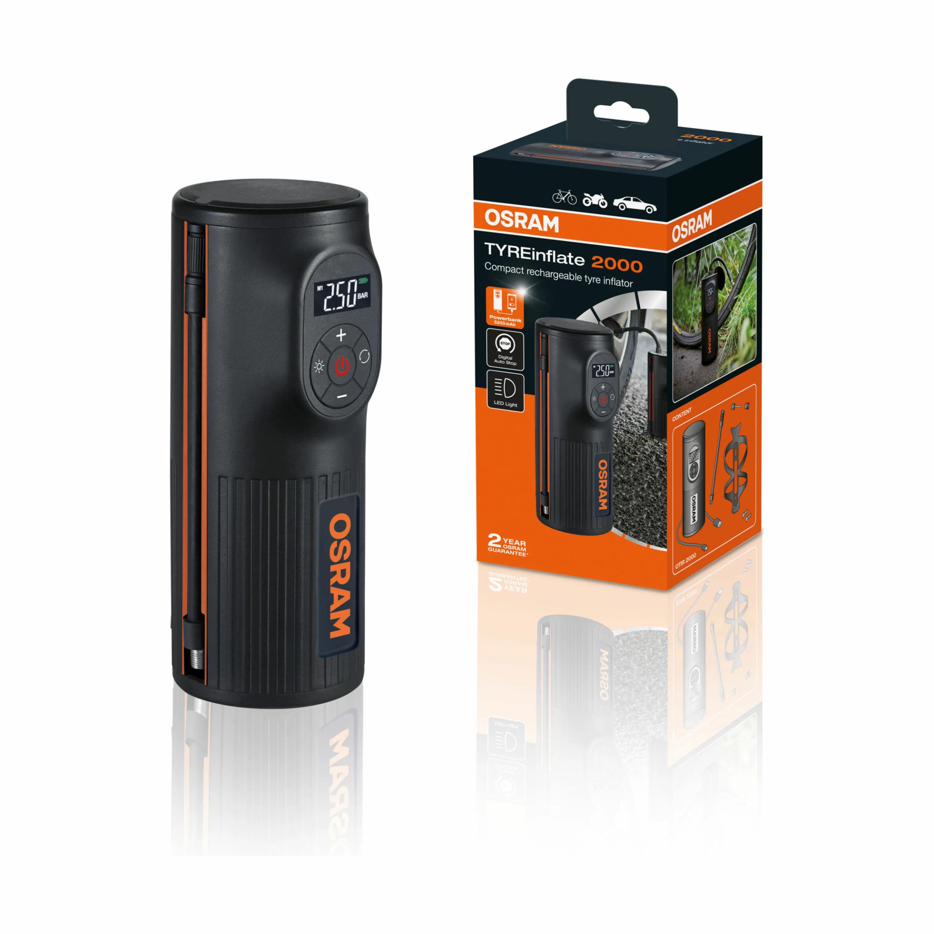 OSRAM Øvrigt haveudstyr Osram Mini-luftkompressor i Sort, 2