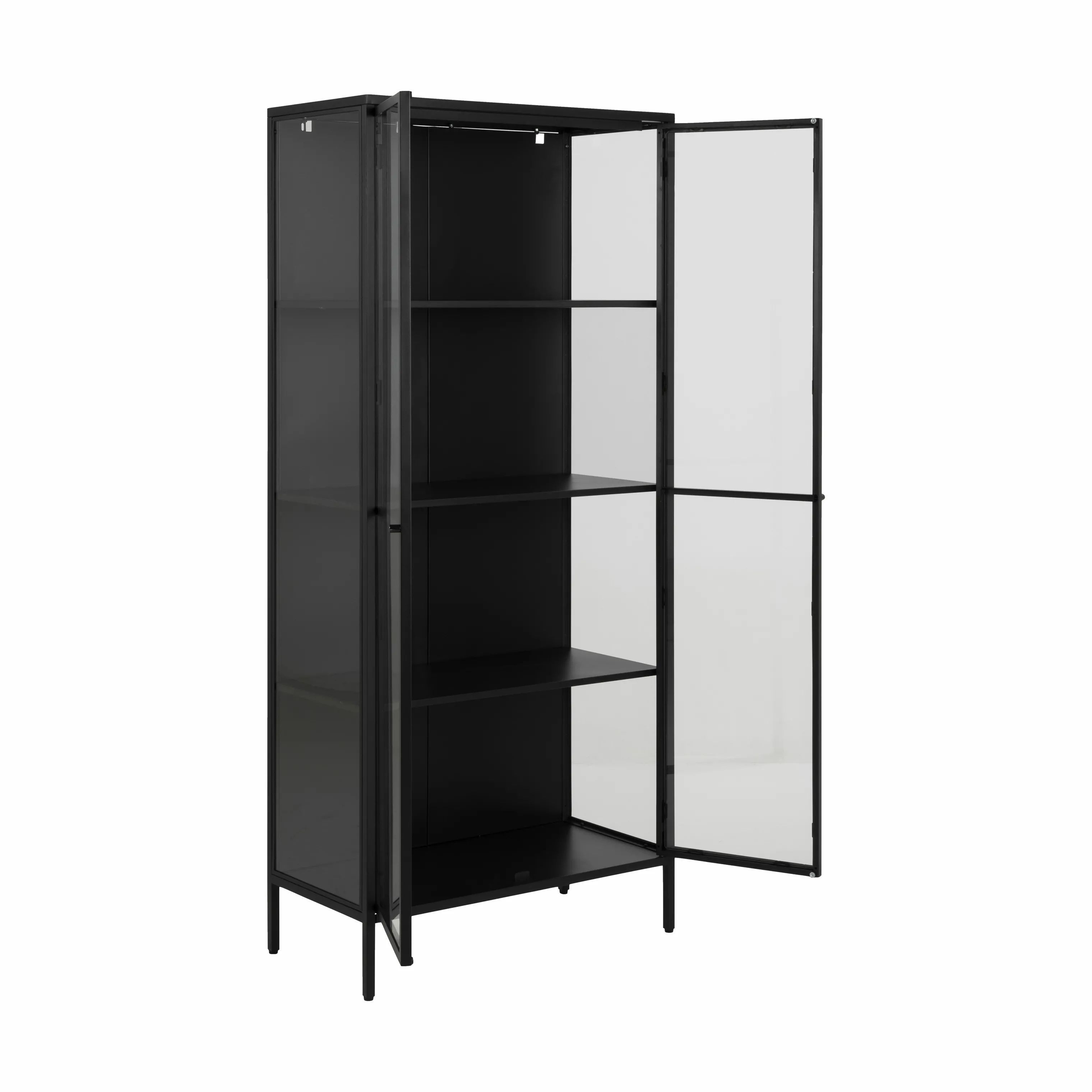 CASA Living Reoler og tilbehør Newcastle Vitrine i Sort, H180 x B80 x L40 cm, 1