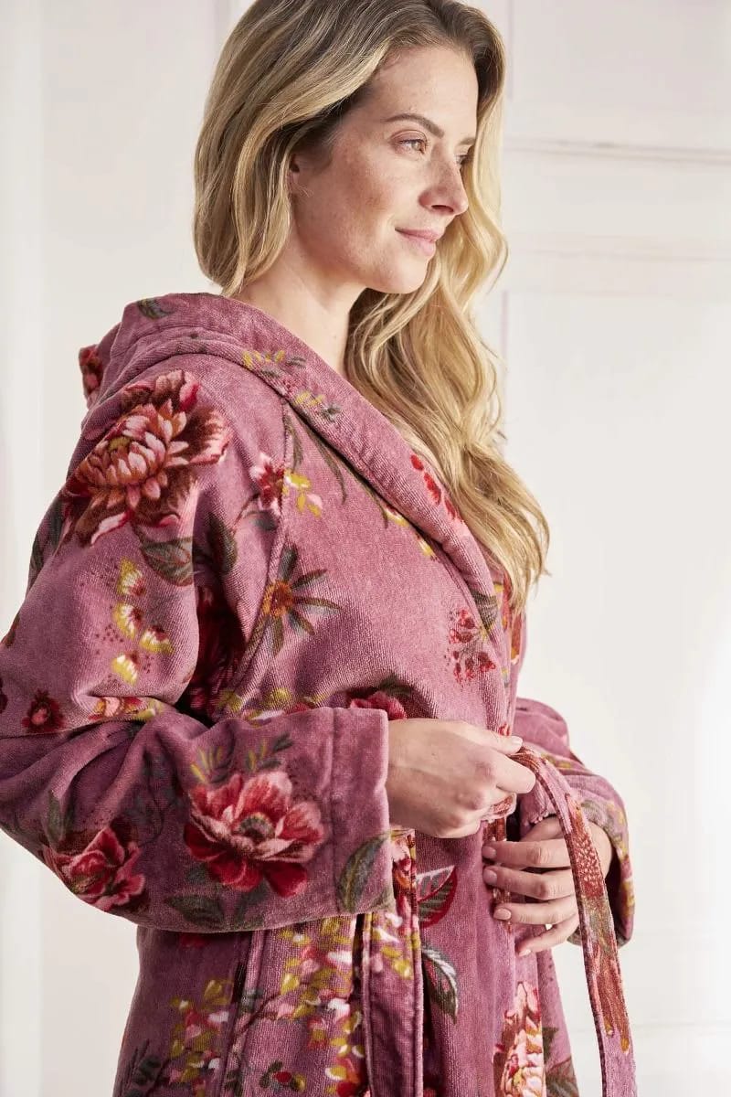 PIP Studio Morgenkåber Soft Zellige Secret Garden Badekåbe i Mauve, XXL, 3