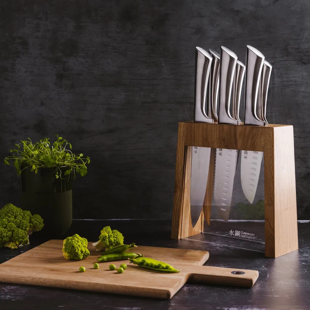 THE CUSTOM CHEF™ Knivblokke med knive Cuisine::pro®
Damashiro® Cuisine::pro Damashiro® Mizu Knivblok - 7 dele i Brun, 2