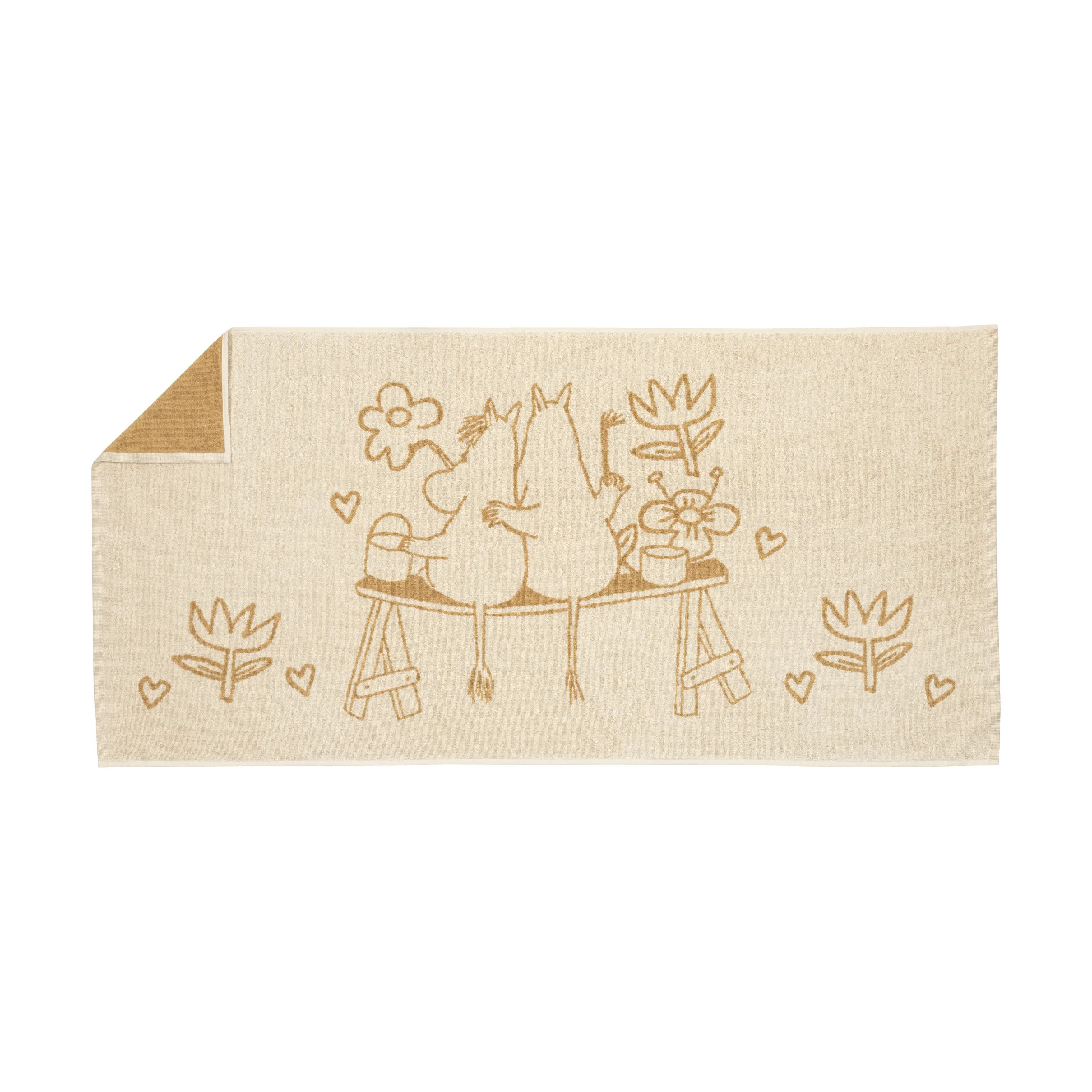 Moomin Arabia Håndklæder Kærlighed beige Love Beige Håndklæde i B70 x L140 cm, 1