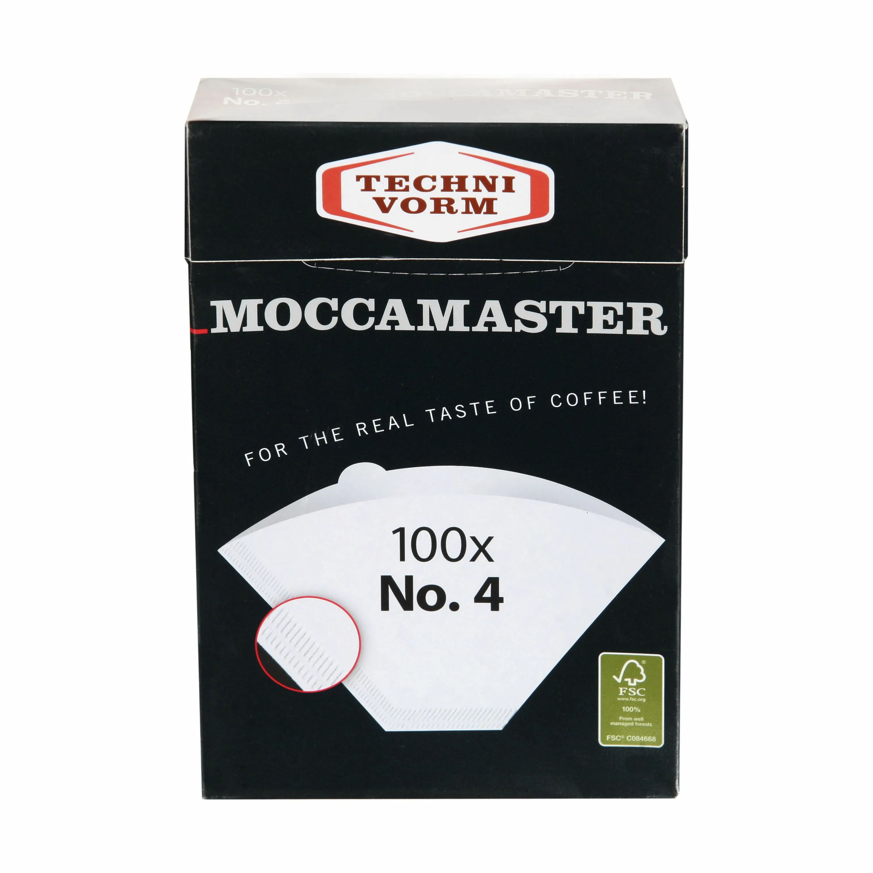 Moccamaster Kaffefiltre Kaffefilter Nr. 4 - 100 stk. i Hvid, 1