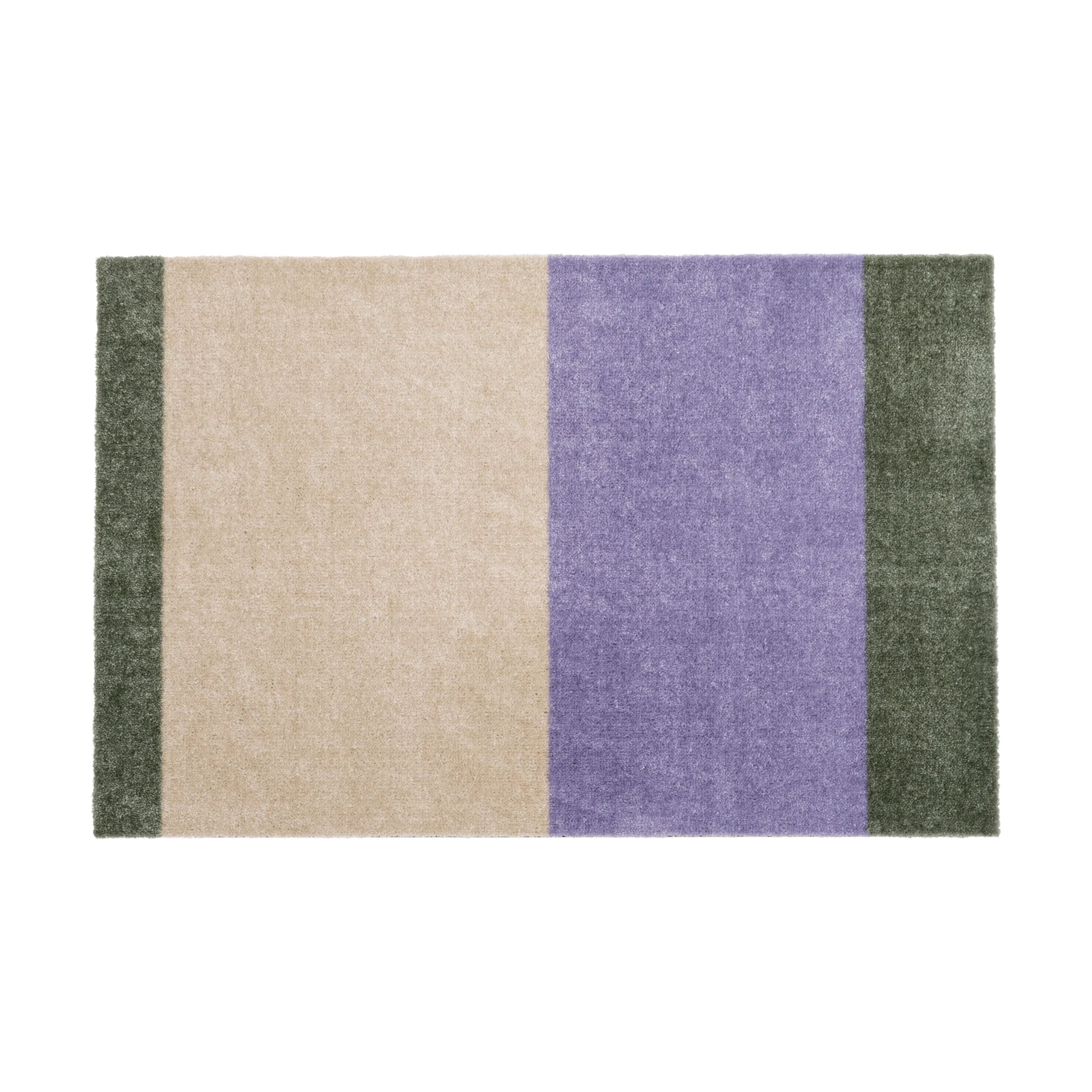 Tica Copenhagen Dørmåtter Stripes Horisontal Gulvmåtte i Lilla/Ivory/grøn, B60 x L90 cm, 1