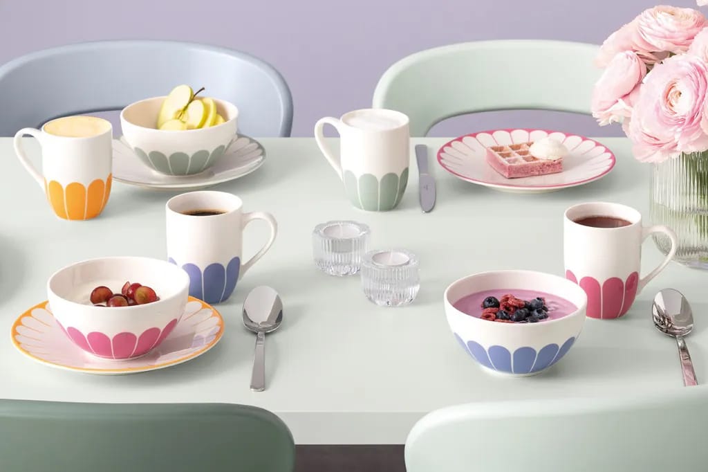 Villeroy & Boch Krus og kopper med hank Fleur Soleil Krus i Hvid/orange, 3