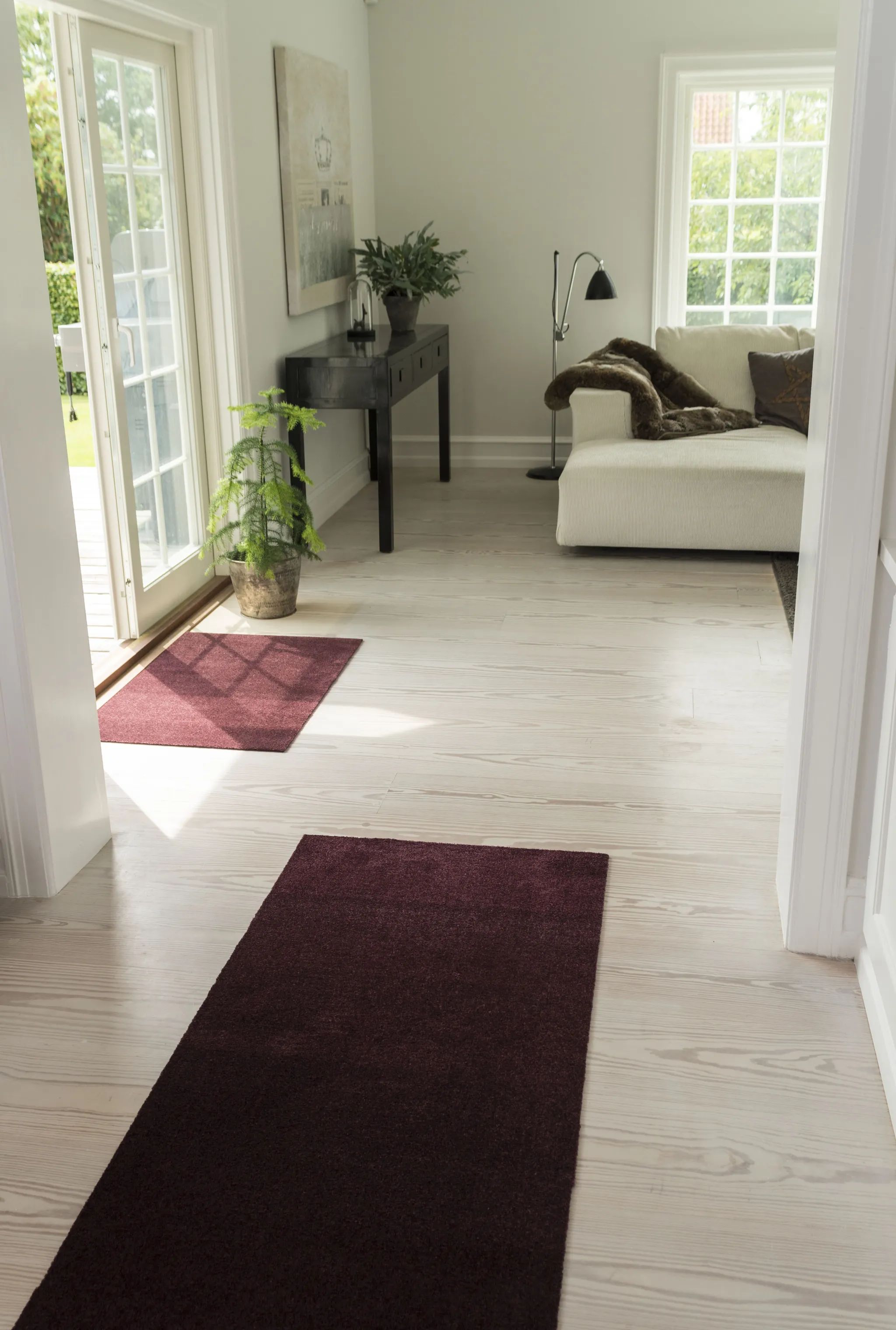 Tica Copenhagen Gulvtæpper Uni Color Unicolor Gulvmåtte i Bordeaux, B90 x L200 cm, 6