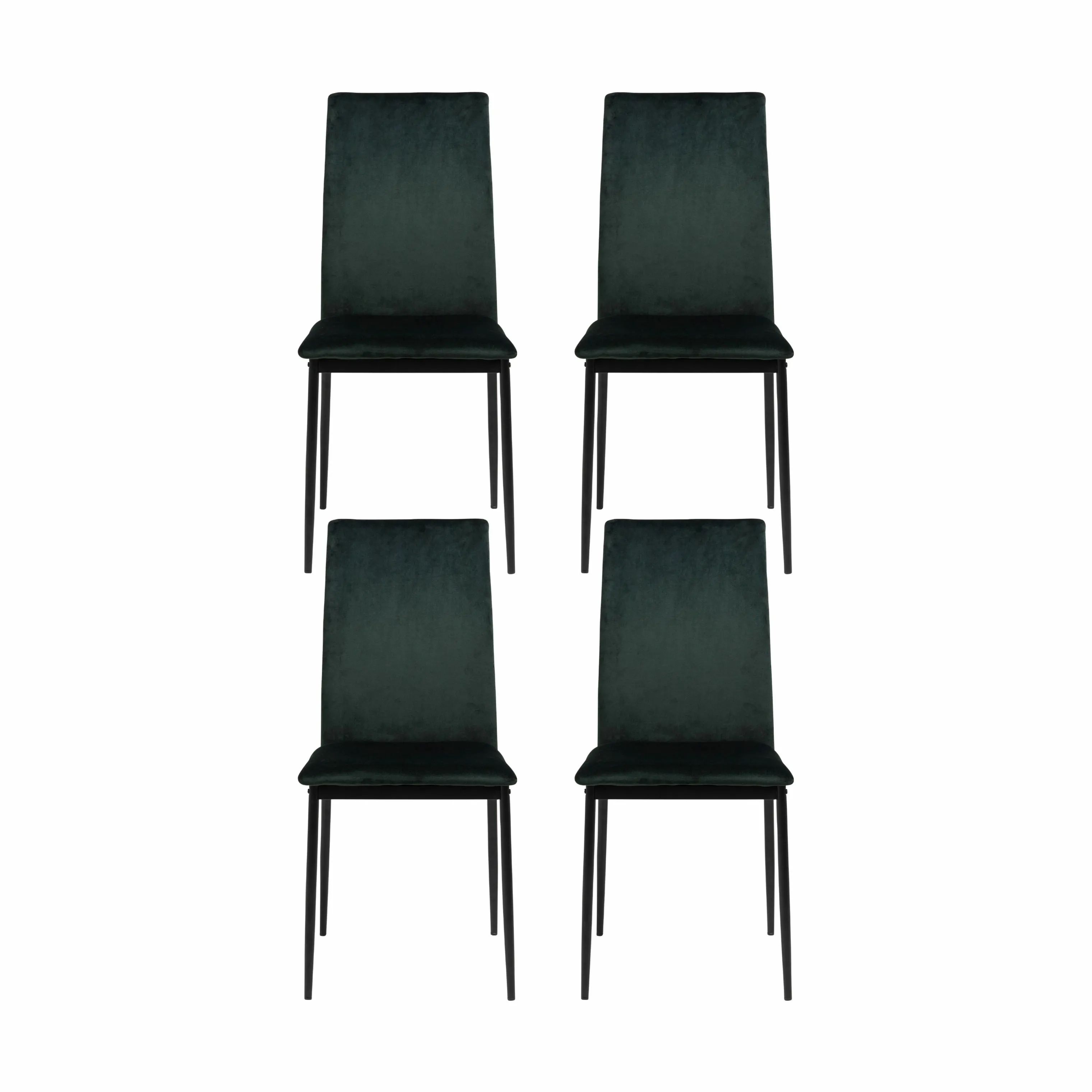 CASA Living Spisebordsstole Demina Spisebordsstol - 4 stk. i mørkegrøn/sort, 1