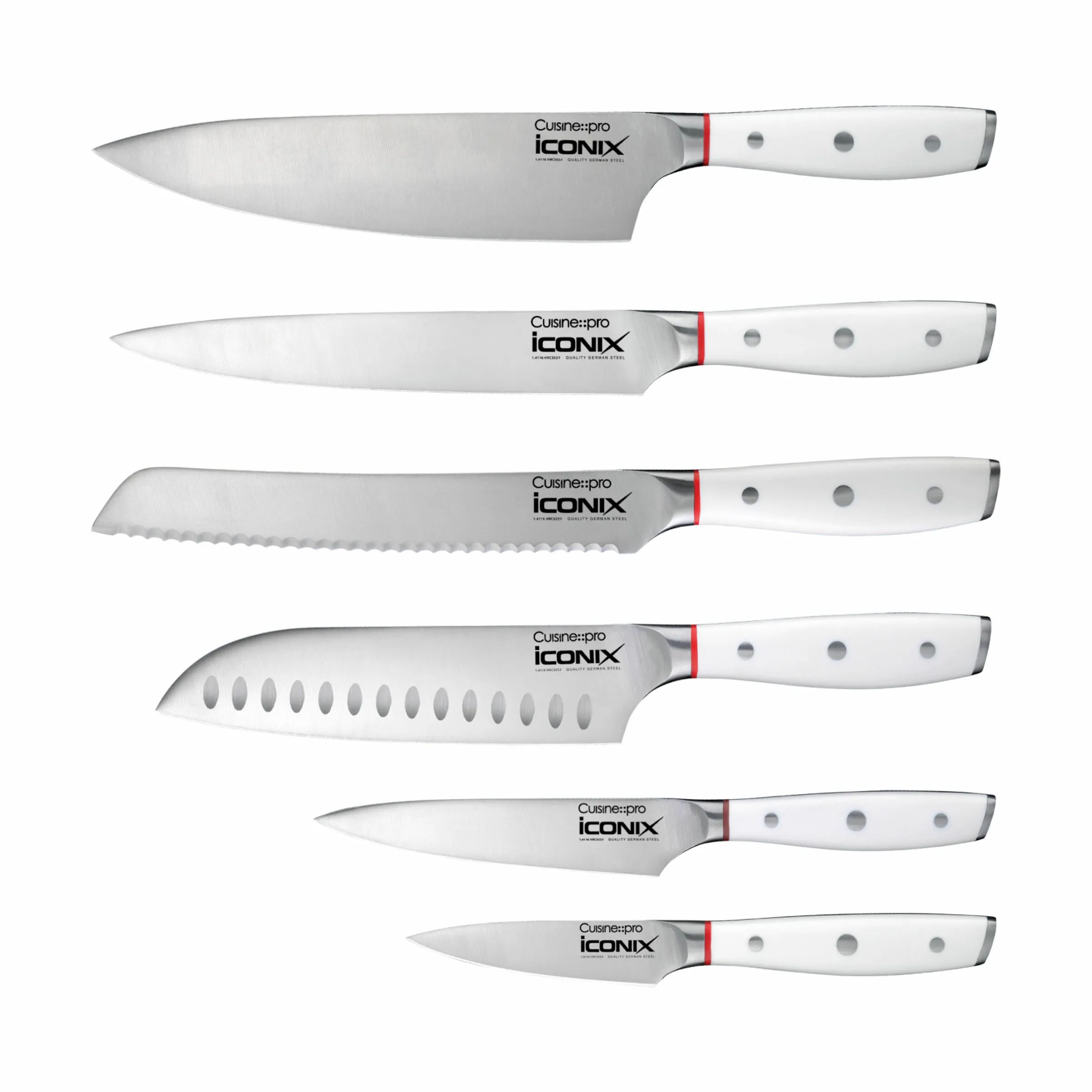 THE CUSTOM CHEF™ Knivblokke med knive Cuisine::pro®
iconiX™ Cuisine::pro iconiX™ Straub Knivblok - 7 dele i sølvfarvet/hvid, 4