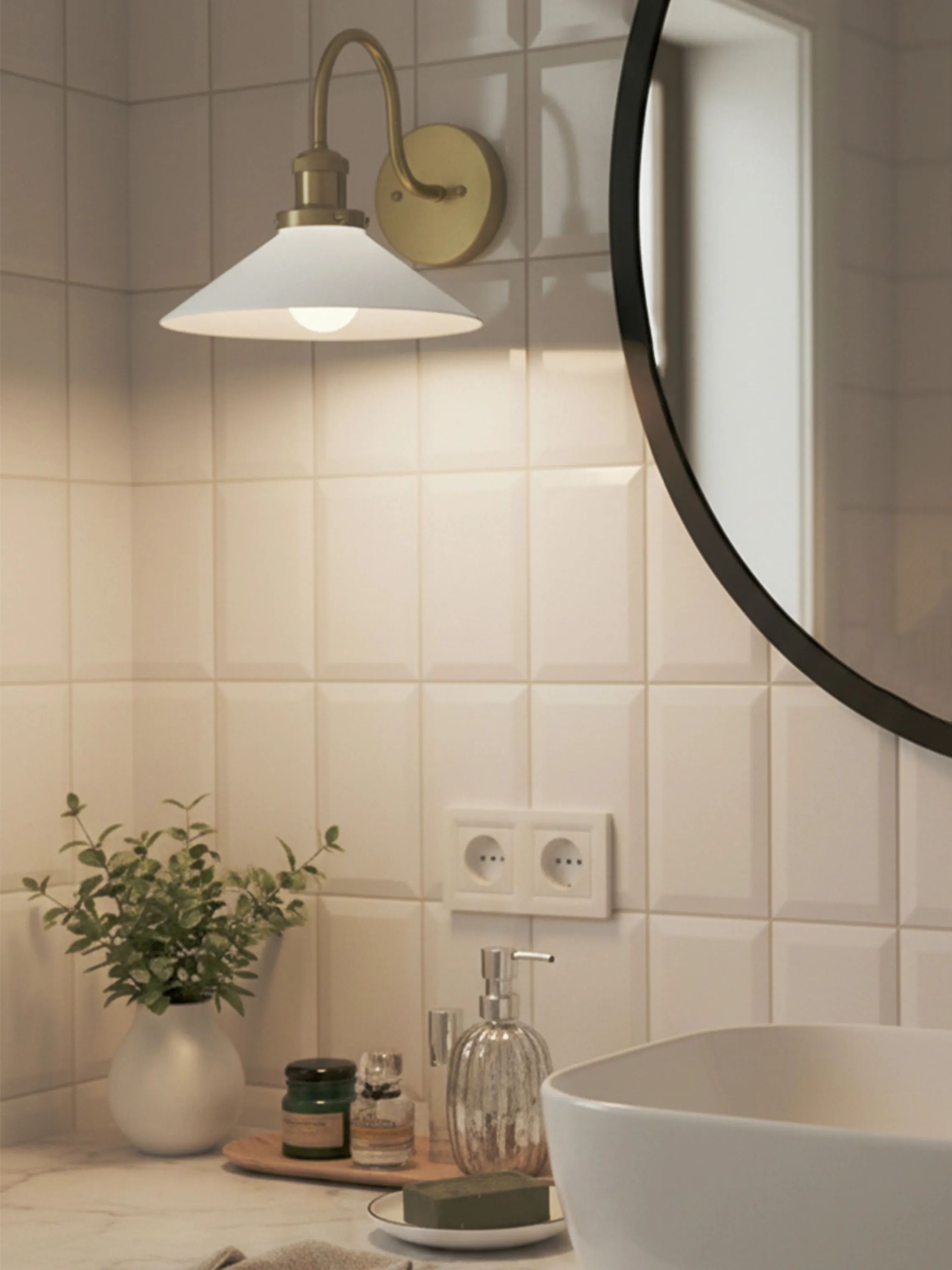PR Home Væglamper August Væglampe i Opal, 2