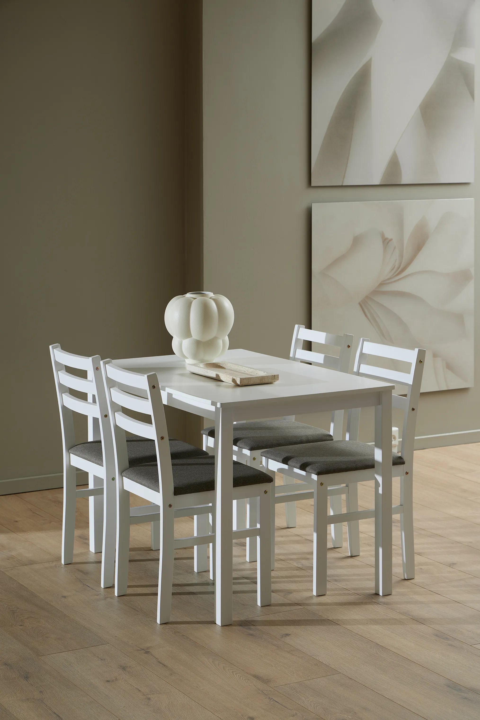 CASA Living Spiseborde Alicante Spisebordssæt - 5 dele i hvid / hvid, 2