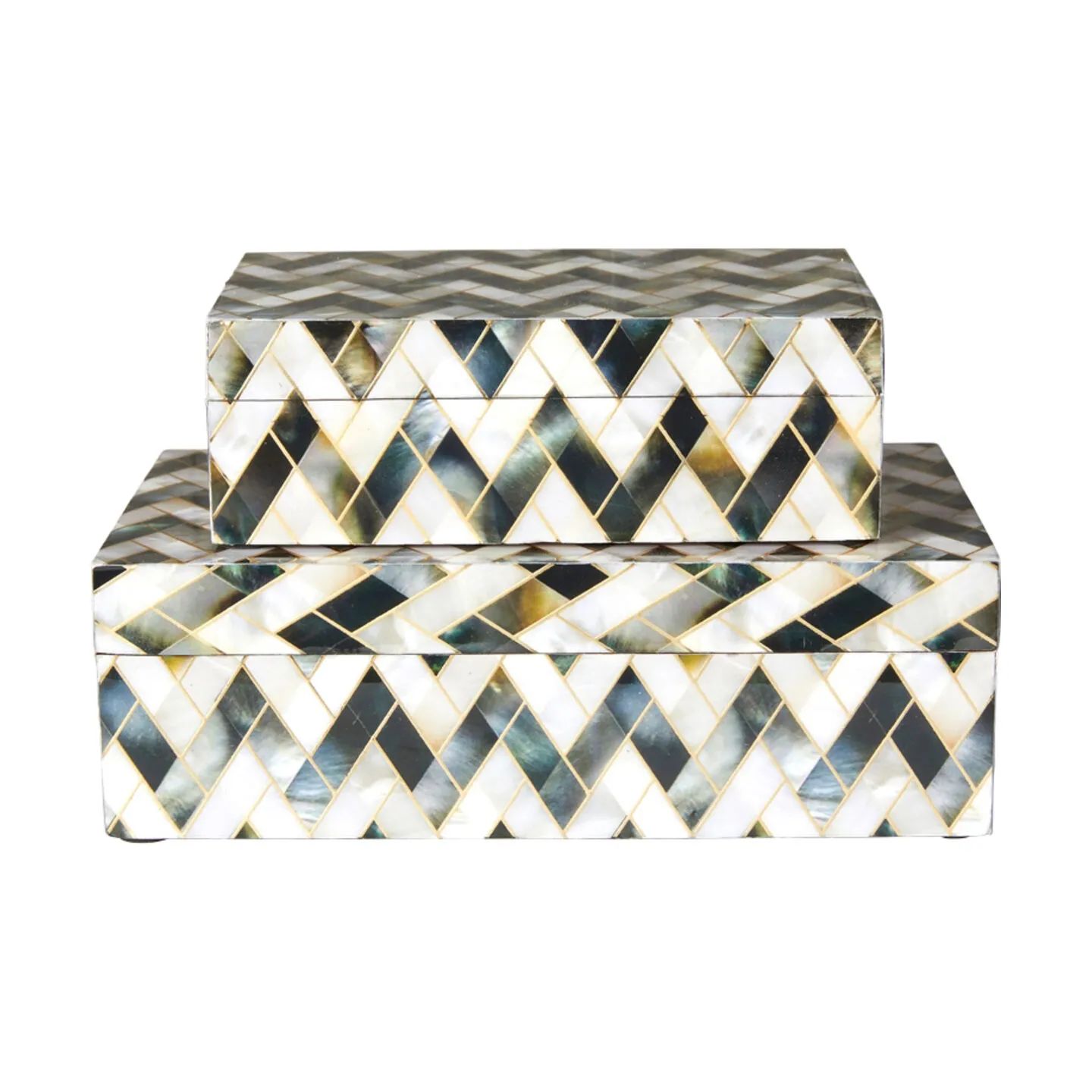 Speedtsberg Kasser Zig-Zag Æske - 2 stk. i Sort/hvid, 13 cm, 1