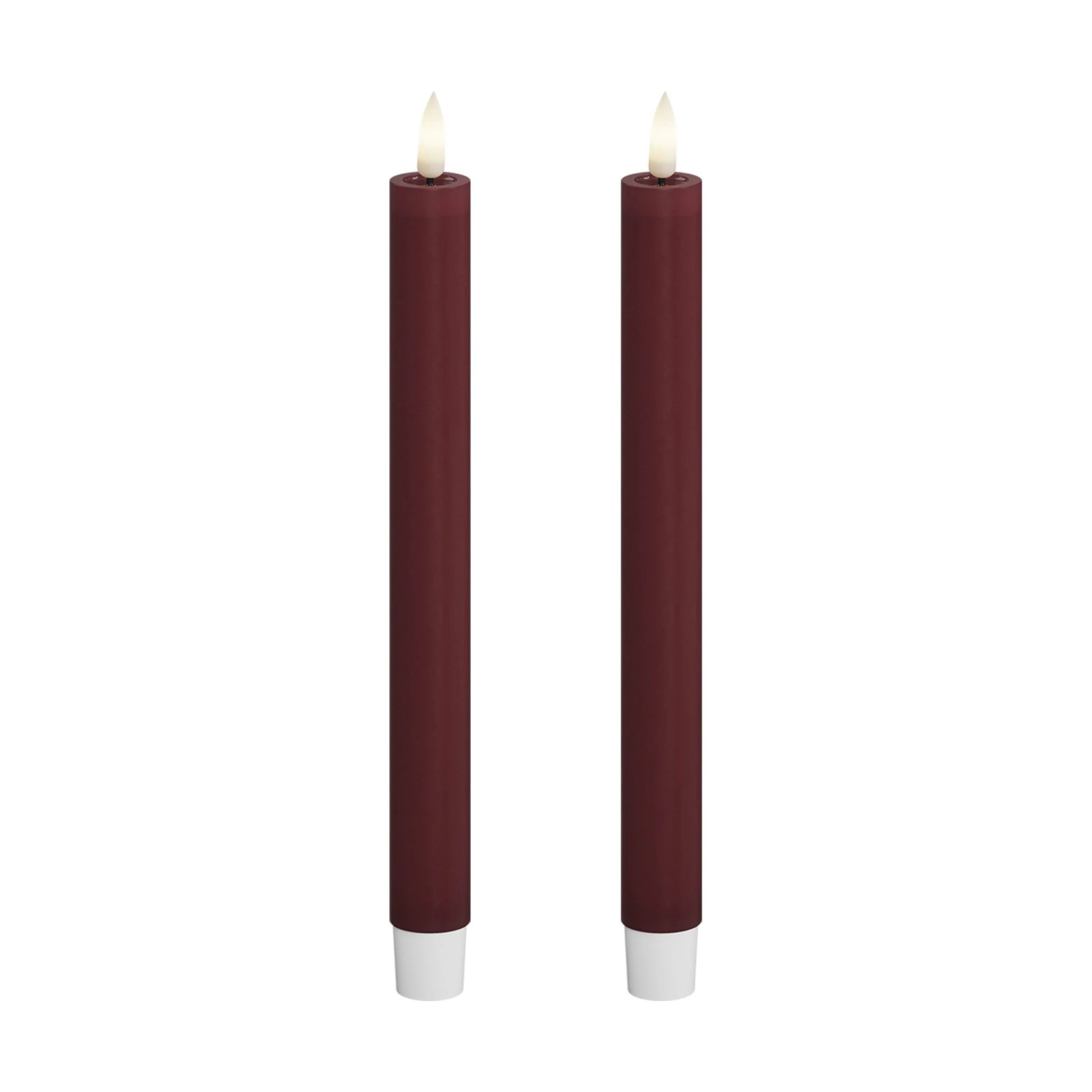 Deluxe Homeart LED-lys Real Flame LED Kronelys - 2 stk. i Bordeaux , 24 cm, 1