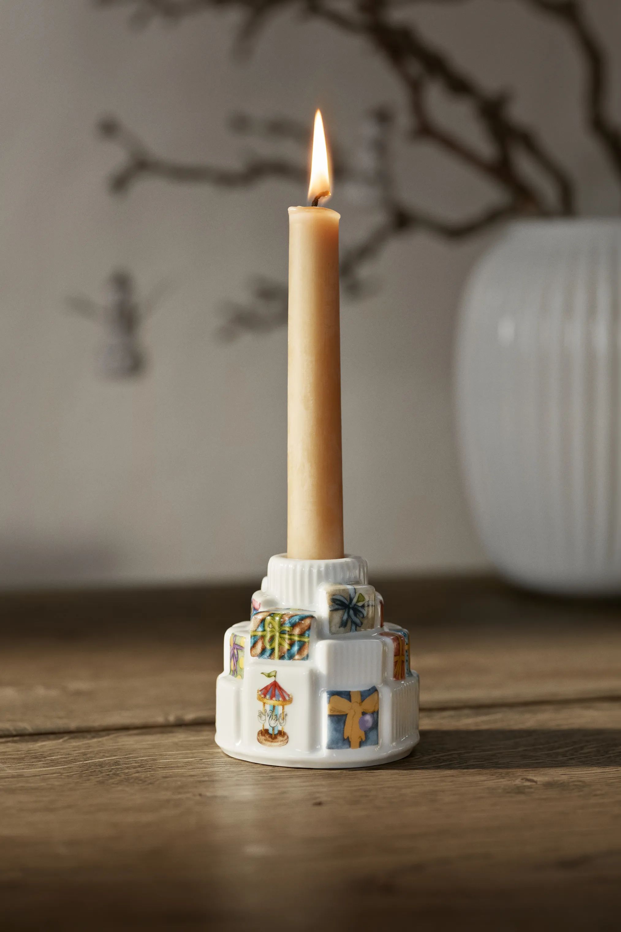 Kähler Jule- og adventsstager Hammershøi Jul Kronelysestage i Hvid m. deko, 3