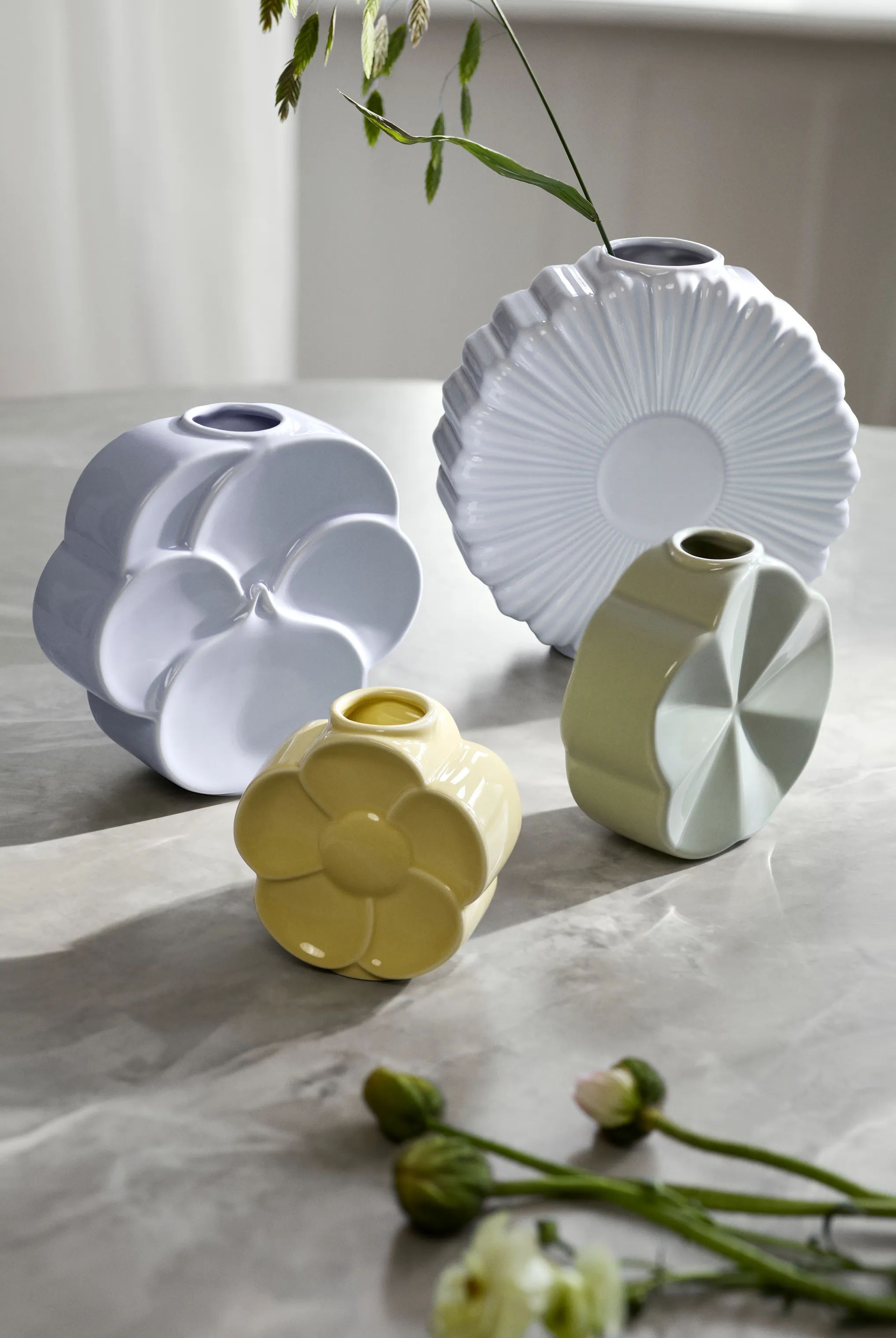 Lyngby Porcelæn Vaser Flower Vase - Stedmoderblomst i Blå, 2