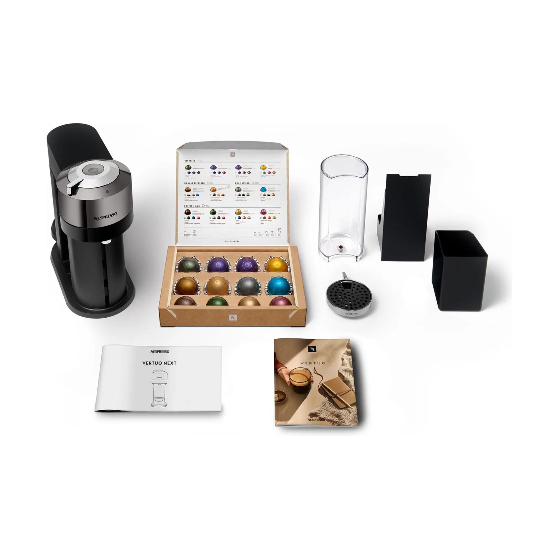 Sage Nespresso kapselmaskiner Vertuo Next+ Vertuo Next Deluxe Kapsel Kaffemaskine i Dark Crome, 2