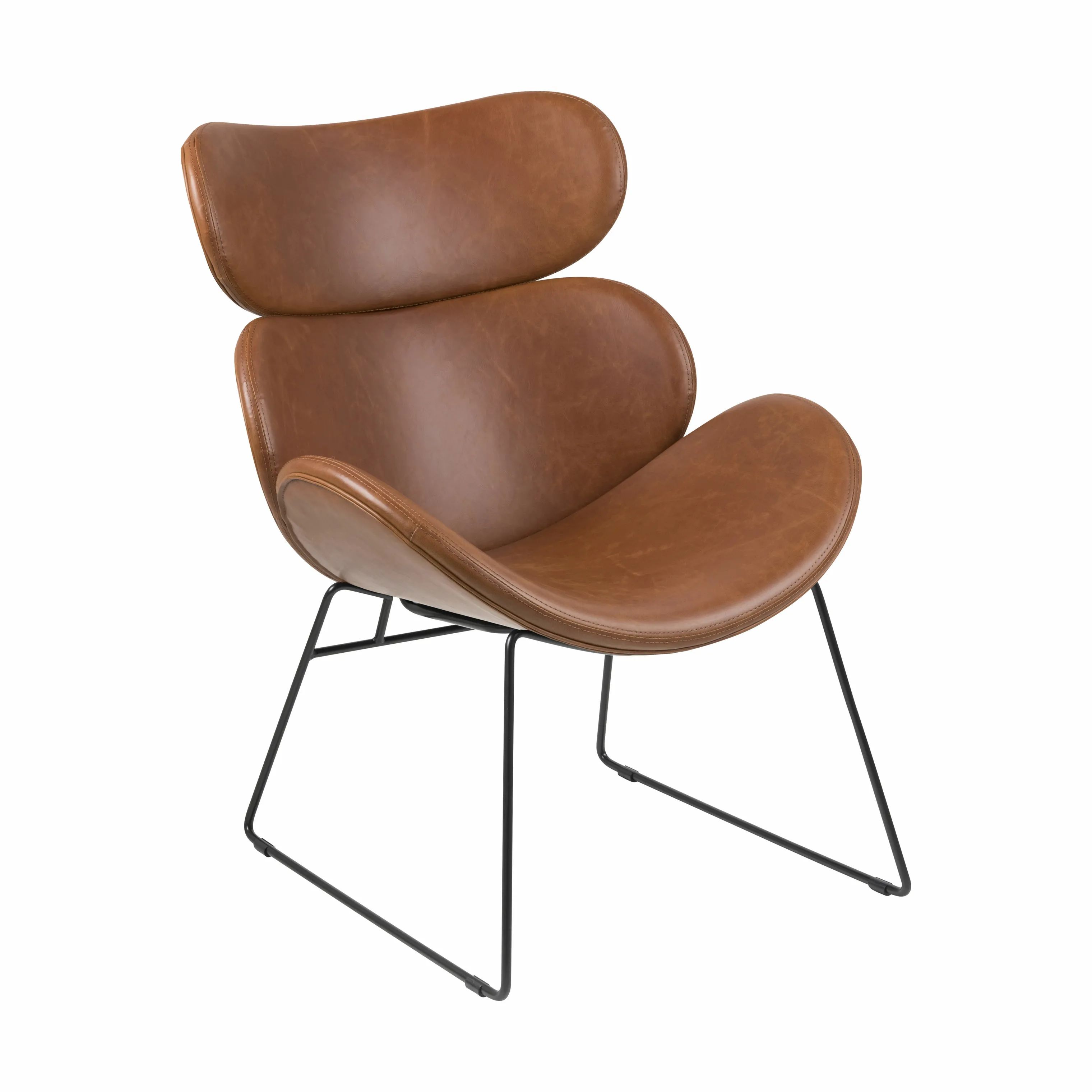 CASA Living Lænestole Cazar Loungestol i Cognac/sort, 4