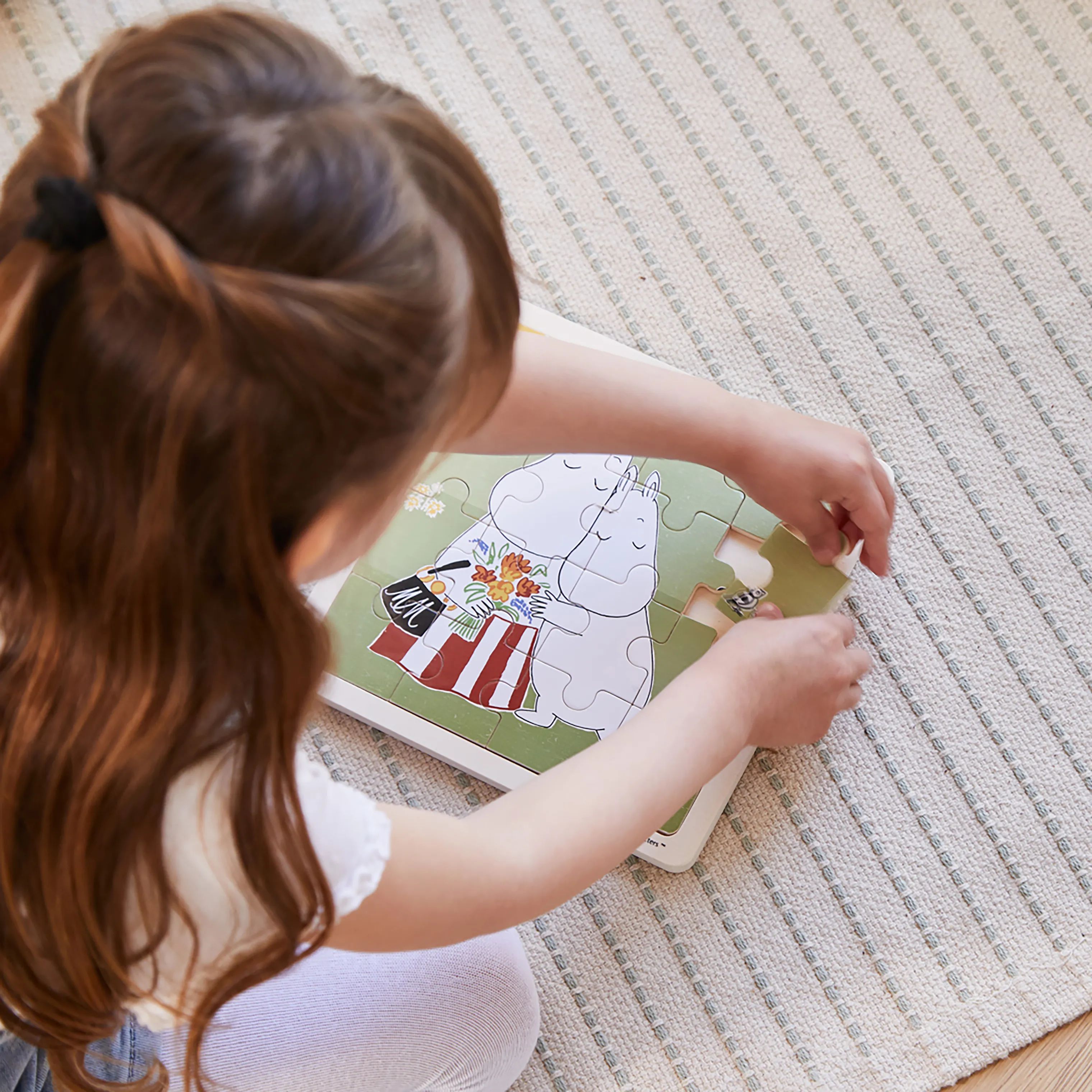 Barbo Toys Spil Puslespil - Mumin og Muminmor i Grøn og hvid, 2