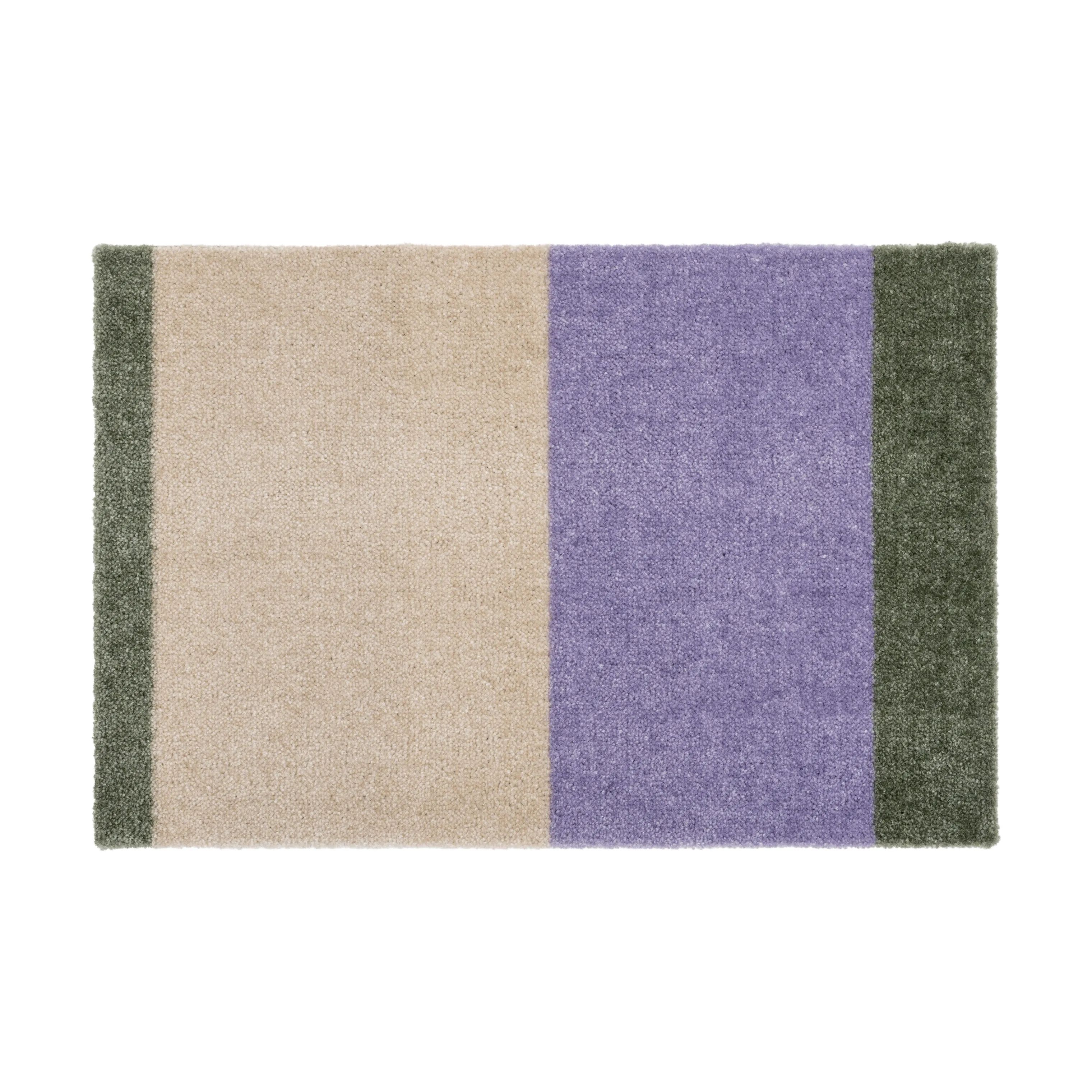 Tica Copenhagen Dørmåtter Stripes Horisontal Gulvmåtte i Lilla/Ivory/grøn, B40 x L60 cm, 1