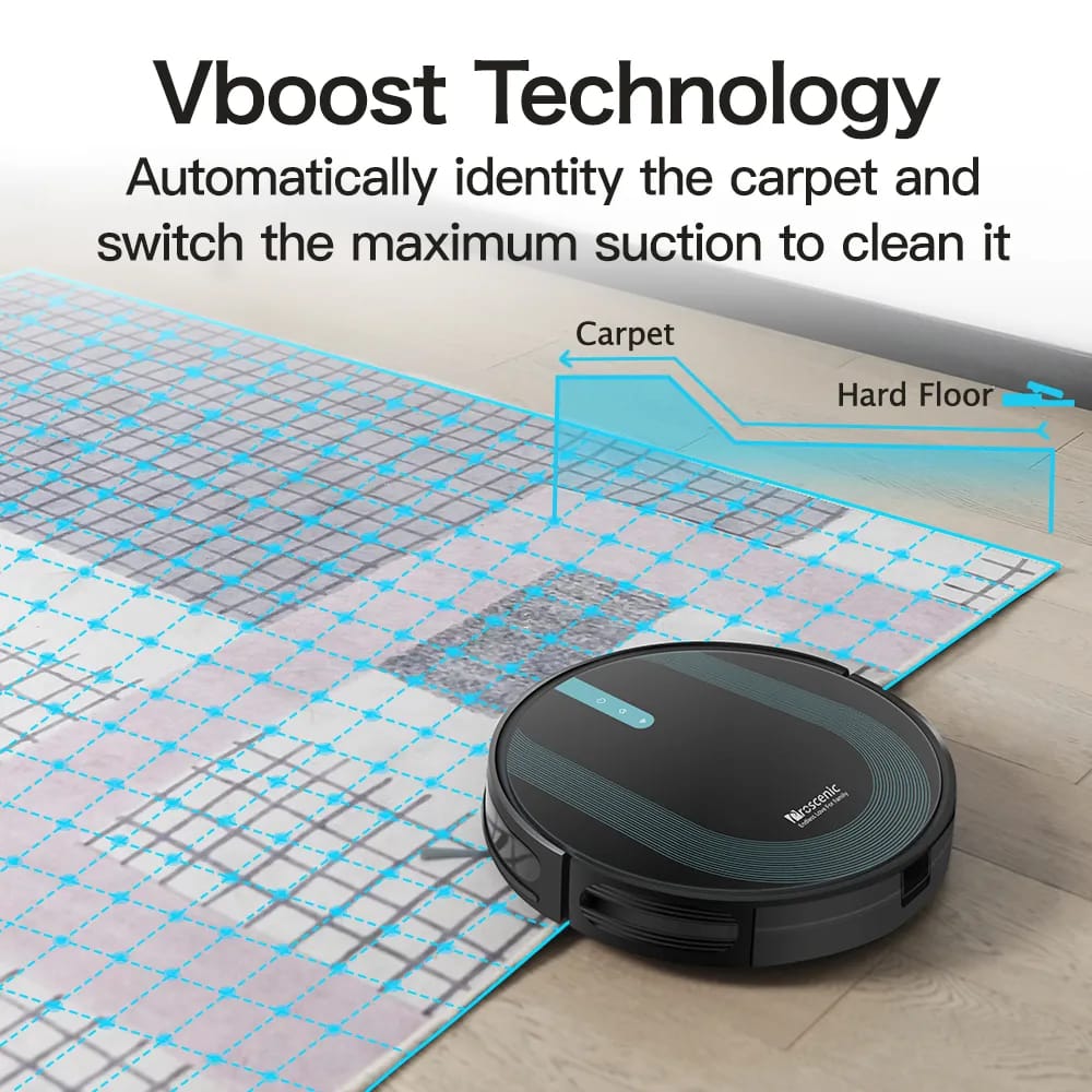 Proscenic Robotstøvsugere 2-i-1 Robot- og moppestøvsuger 850T i sort, 6