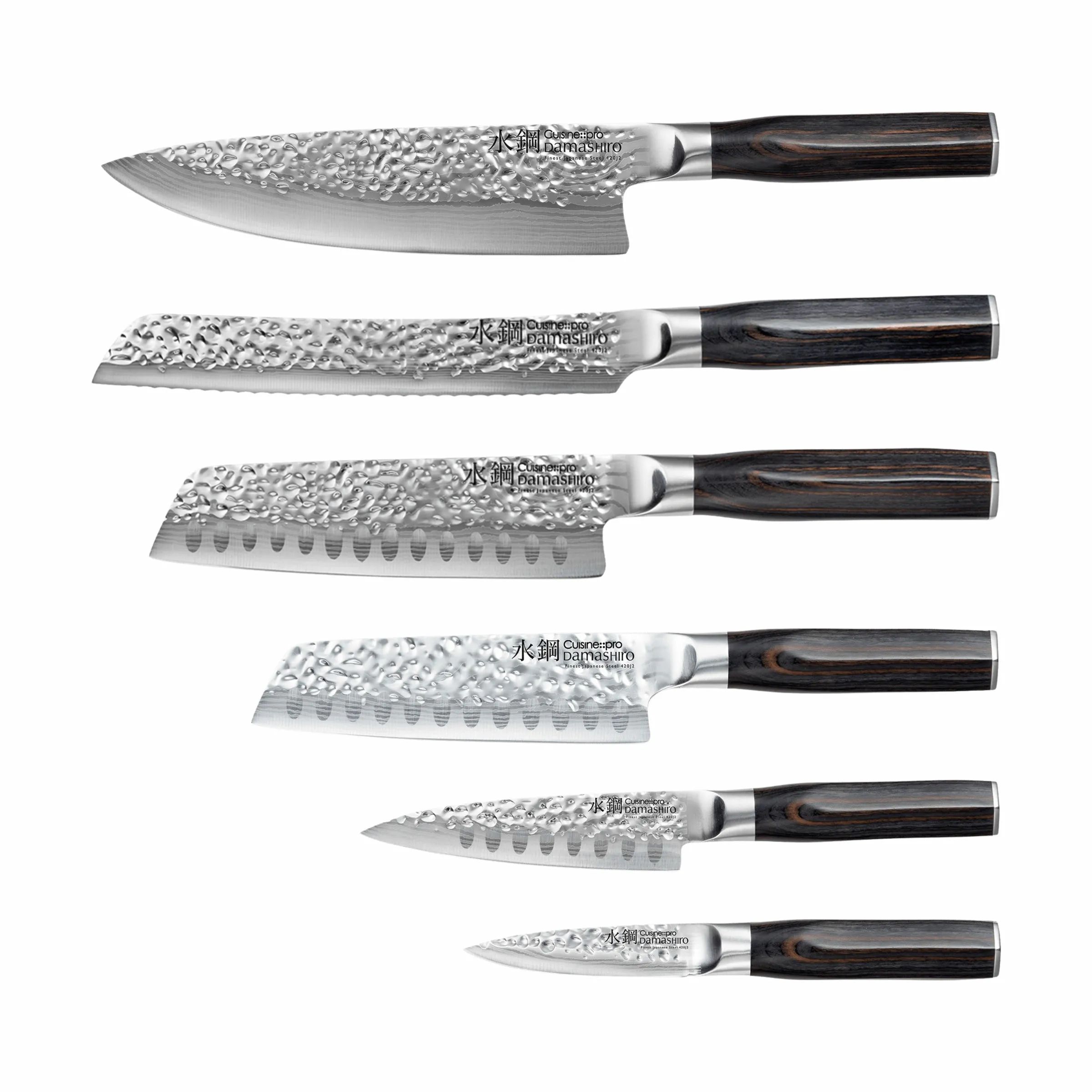 THE CUSTOM CHEF™ Knivblokke med knive Cuisine::pro® Damashiro® EMPEROR Cuisine::pro Damashiro EMPEROR Shi Knivblok - 7 dele i Brun/klar, 4