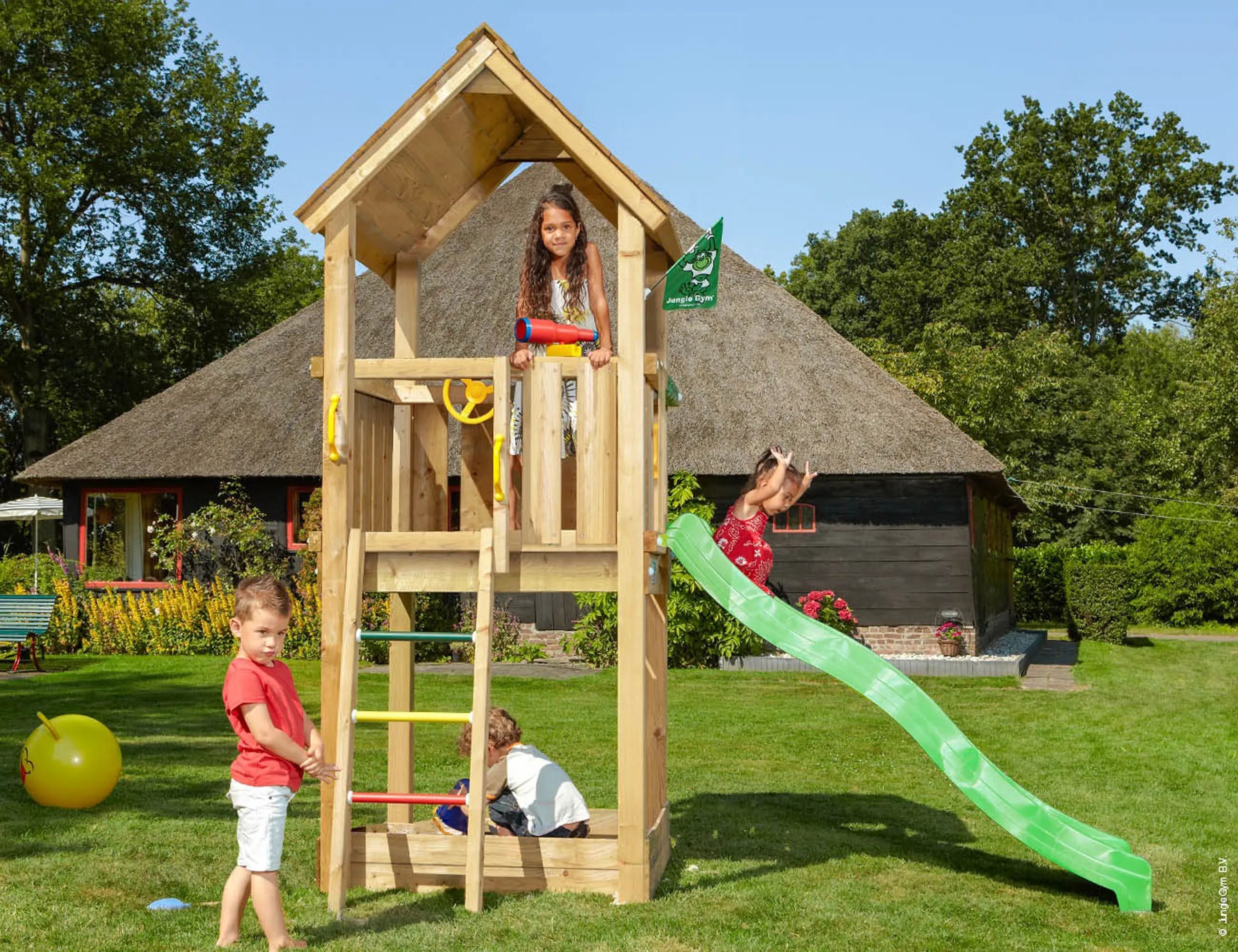 Jungle Gym Legetårne Club Legetårn m. rutchebane i Natur, 1
