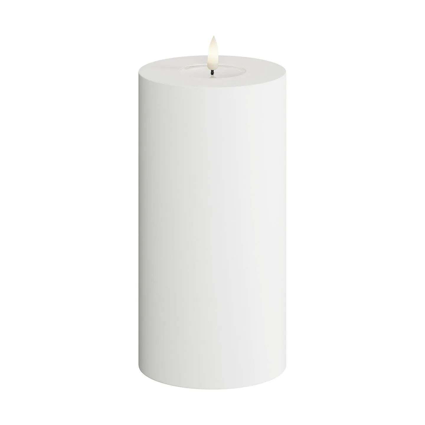 Deluxe Homeart LED-lys Real Flame LED Udendørs Bloklys i Hvid, 20 cm, 1