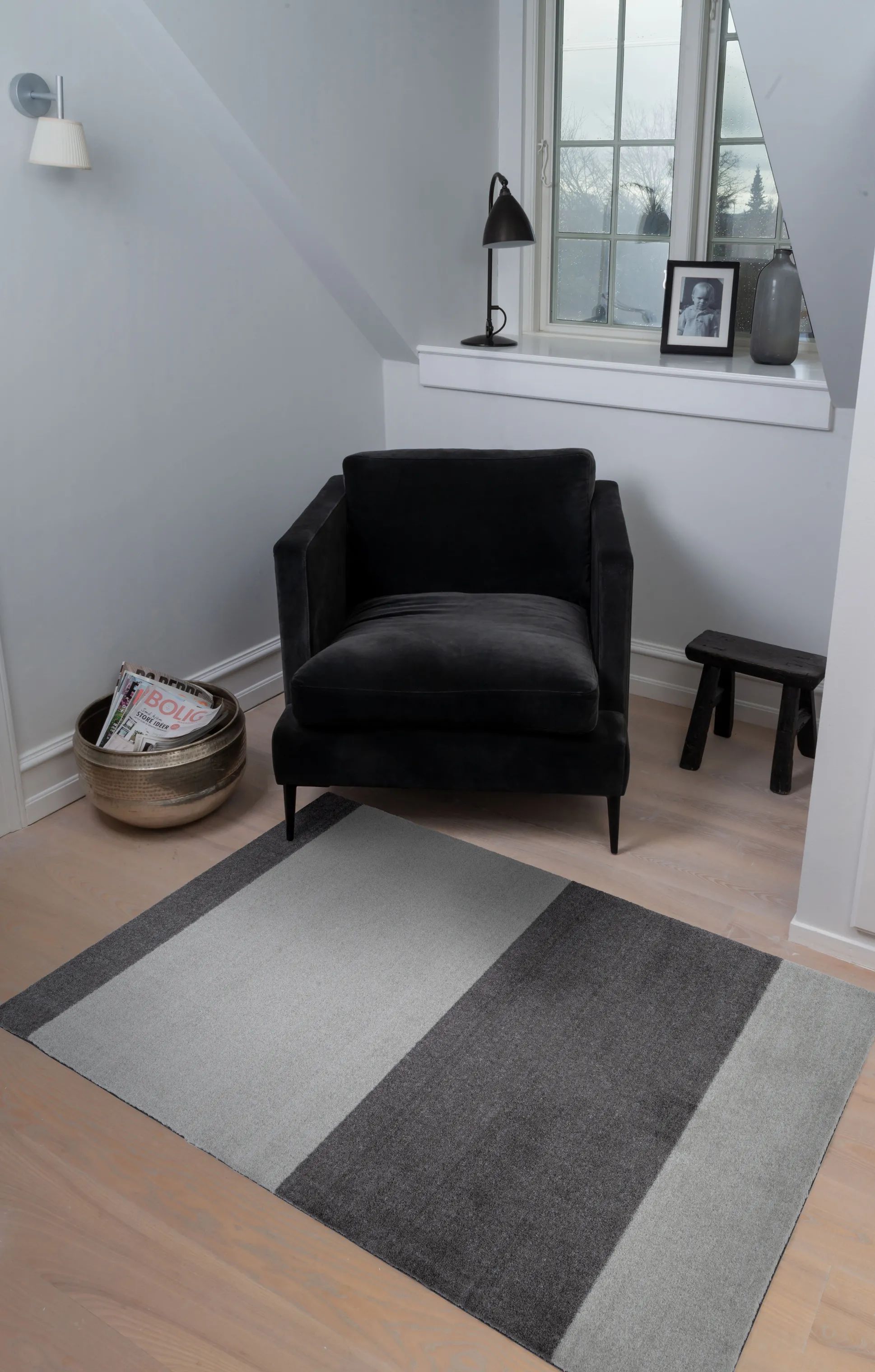 Tica Copenhagen Gulvtæpper Stripes Horisontal Gulvtæppe i Grå/lysegrå, B90 x L130 cm, 2