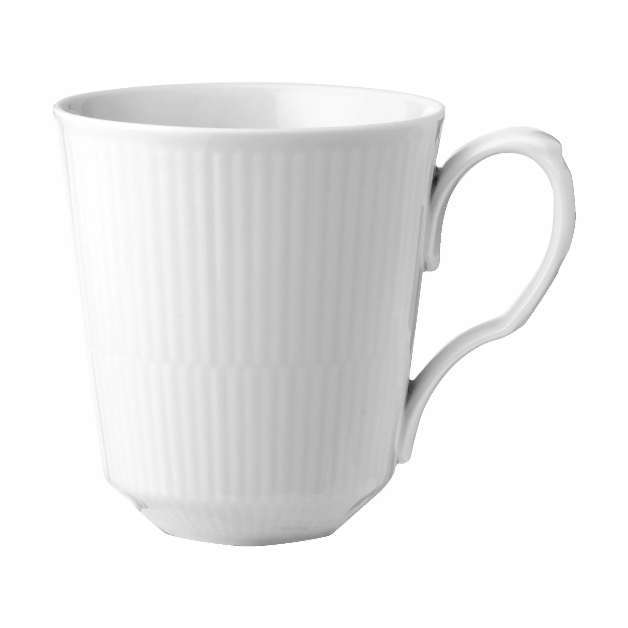 Royal Copenhagen Krus og kopper med hank Hvid Riflet Krus - 2 stk. i Hvid, 38 cl, 6