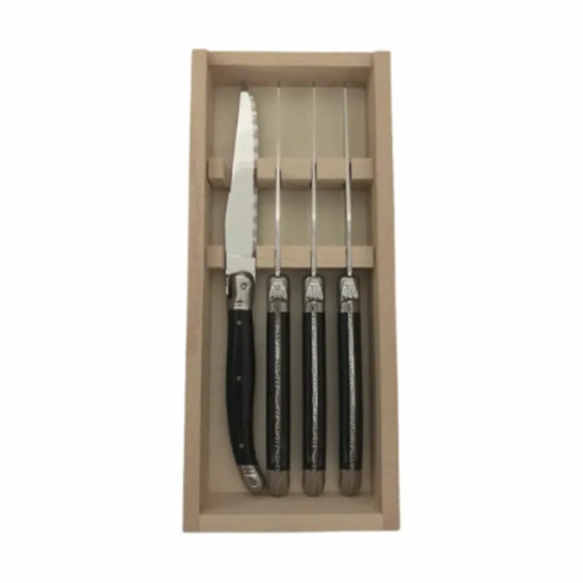 Laguiole Steakknive Steakkniv - 4 stk. i Sort/stål, 1