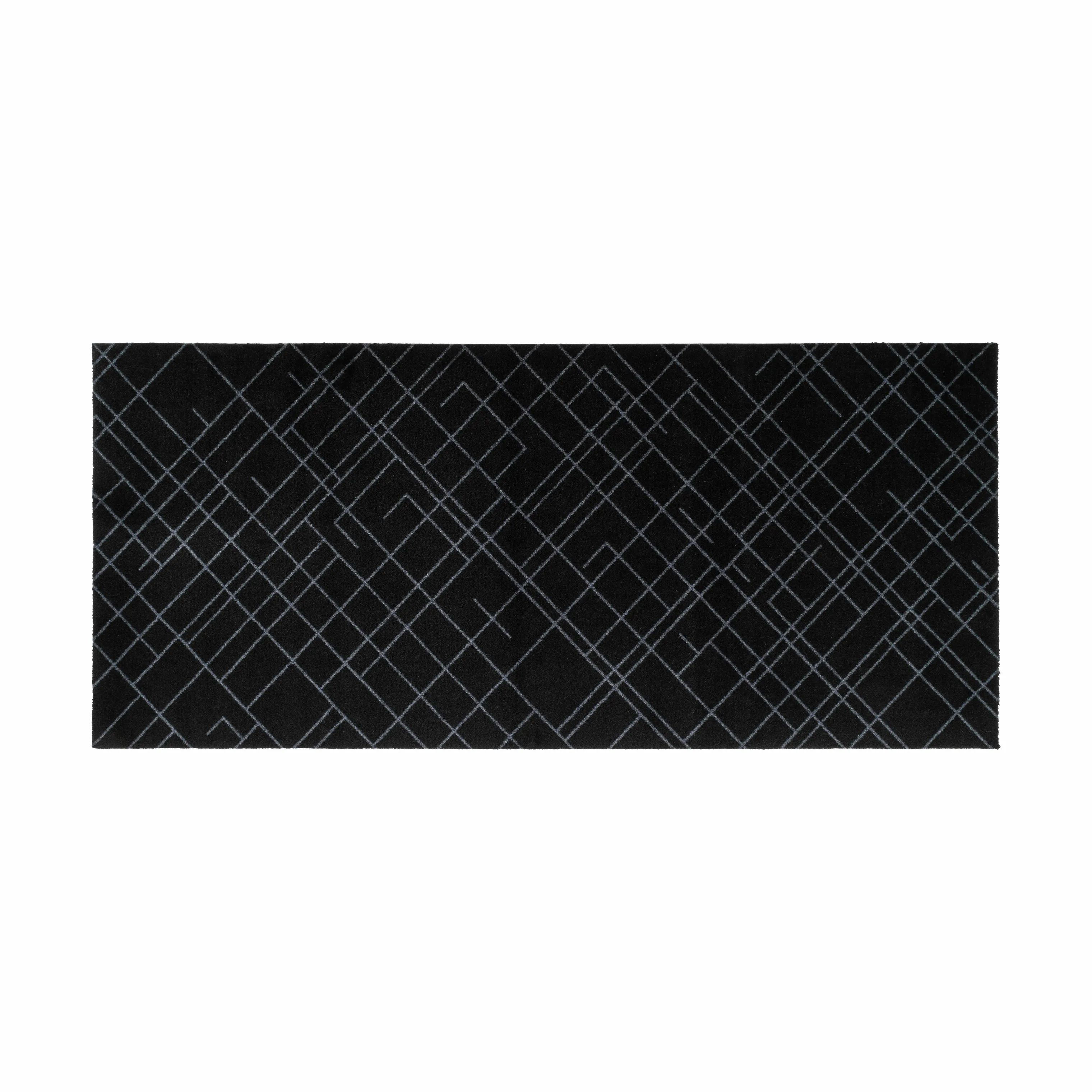 Tica Copenhagen Gulvtæpper Lines Gulvtæppe i Sort/grå , B90 x L200 cm, 1
