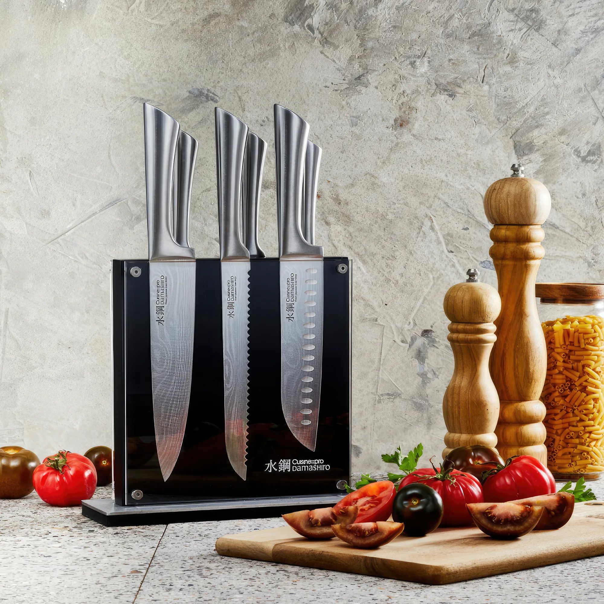 THE CUSTOM CHEF™ Knivblokke med knive Cuisine::pro®
Damashiro® Cuisine::pro Damashiro® Kin Knivblok - 7 dele i Sølvfarvet, 2