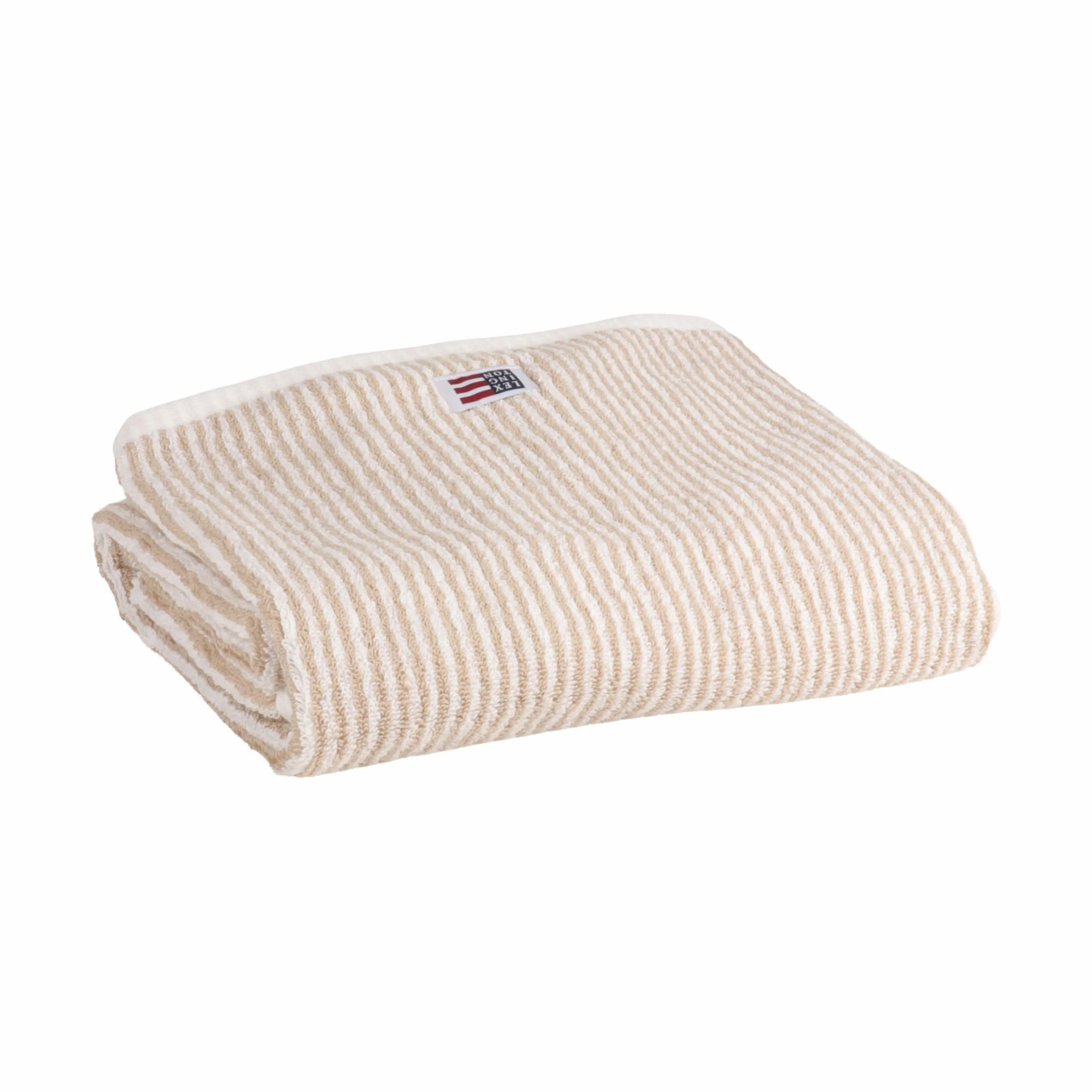 Lexington Håndklæder Icons Originals Stribet Håndklæde i White/Tan, B50 x L70 cm, 1
