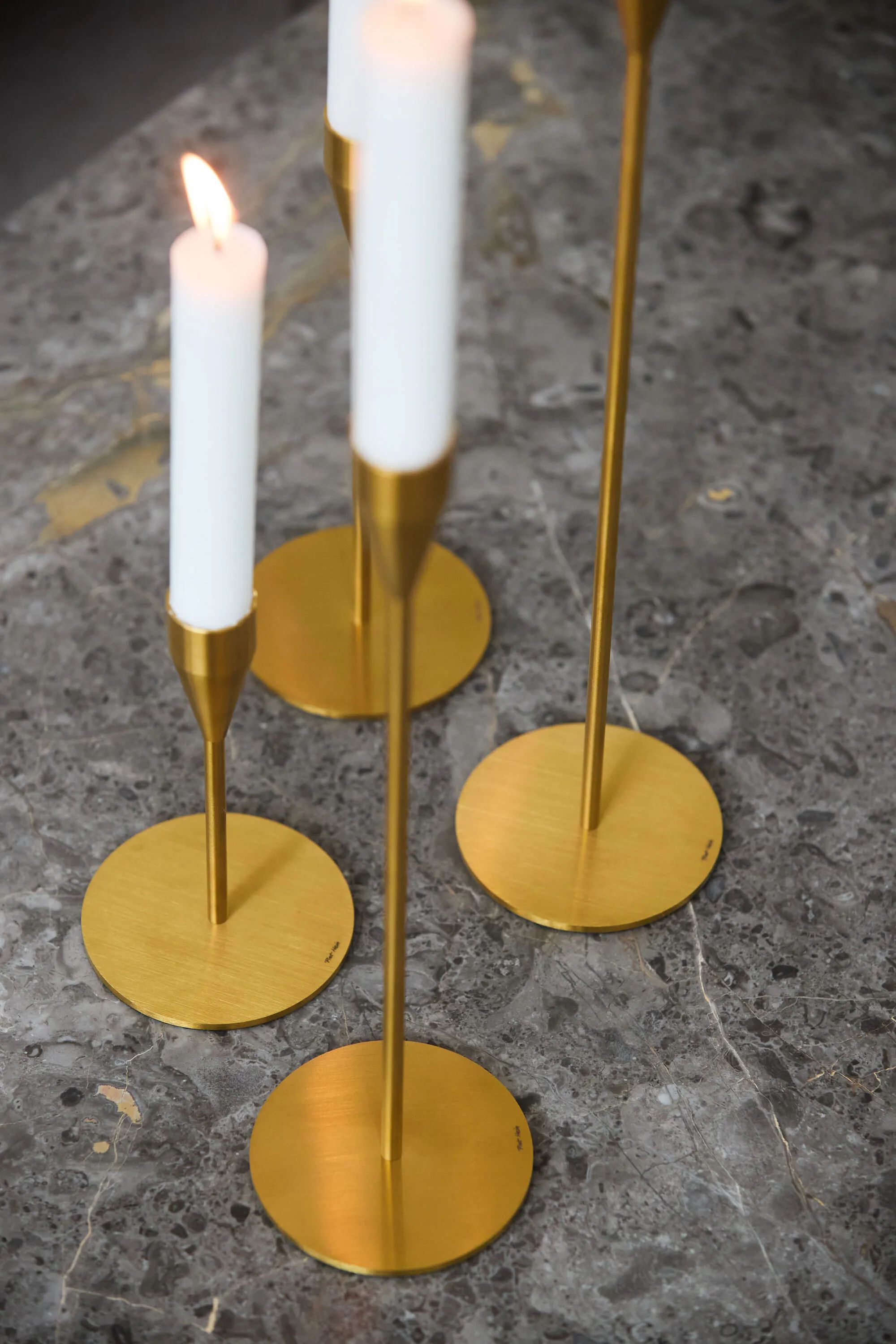 Piet Hein Kronelysestage Jupiter Lysestage i Messing, 29 cm, 3