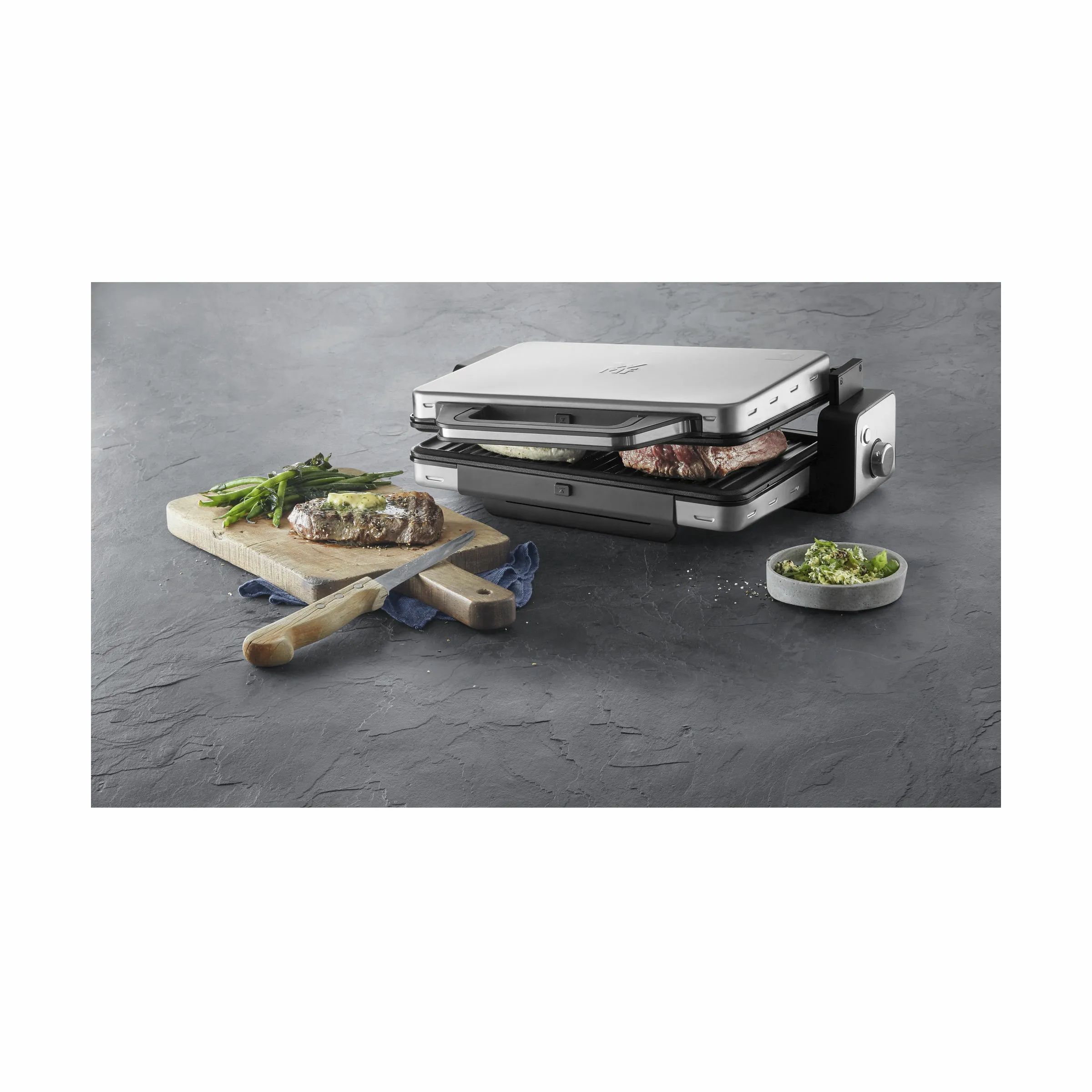 WMF Bordgrill Lono 2in1 Kontakt Grill i Sølvfarvet, 6