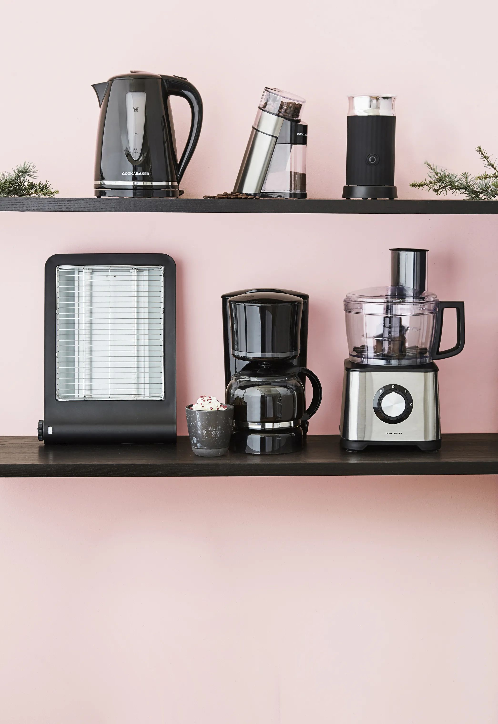 Cook & Baker Kaffekværne Kaffemølle i Sort/stål/klar, 4