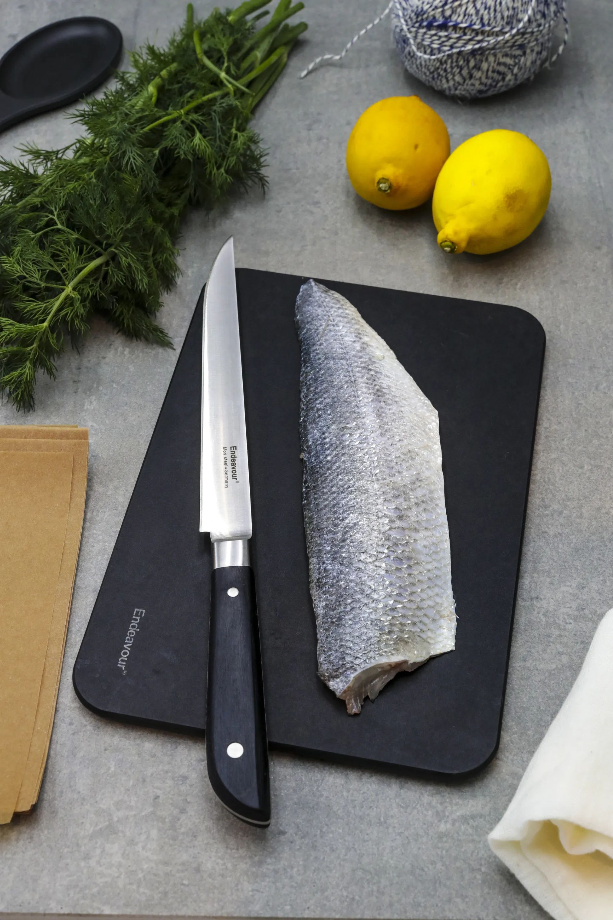 Endeavour Filetknive Little Fish Fileteringskniv i sort, 7