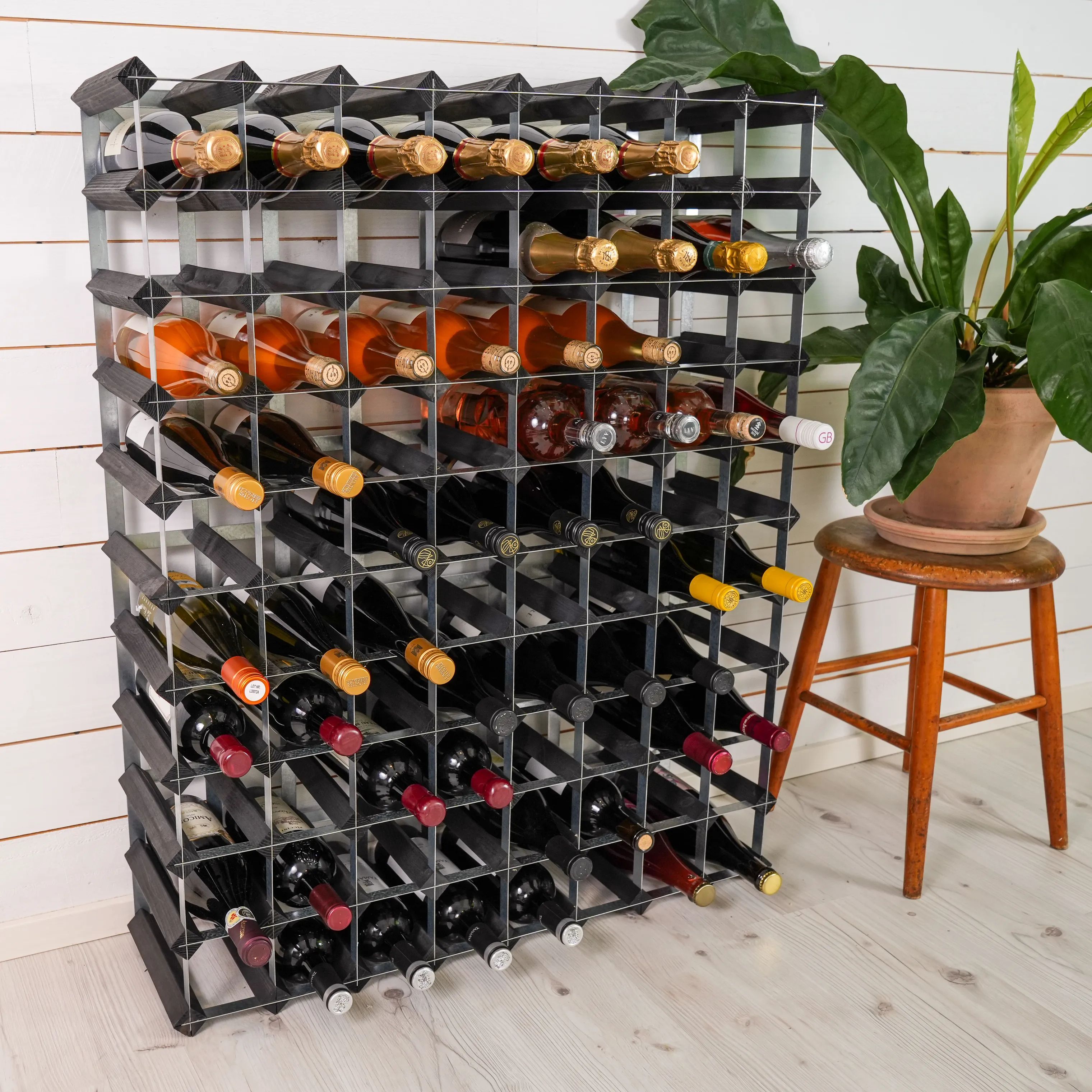 Traditional Wine Racks Vinreoler Vinreol i Sort ask, 90 flasker, 2