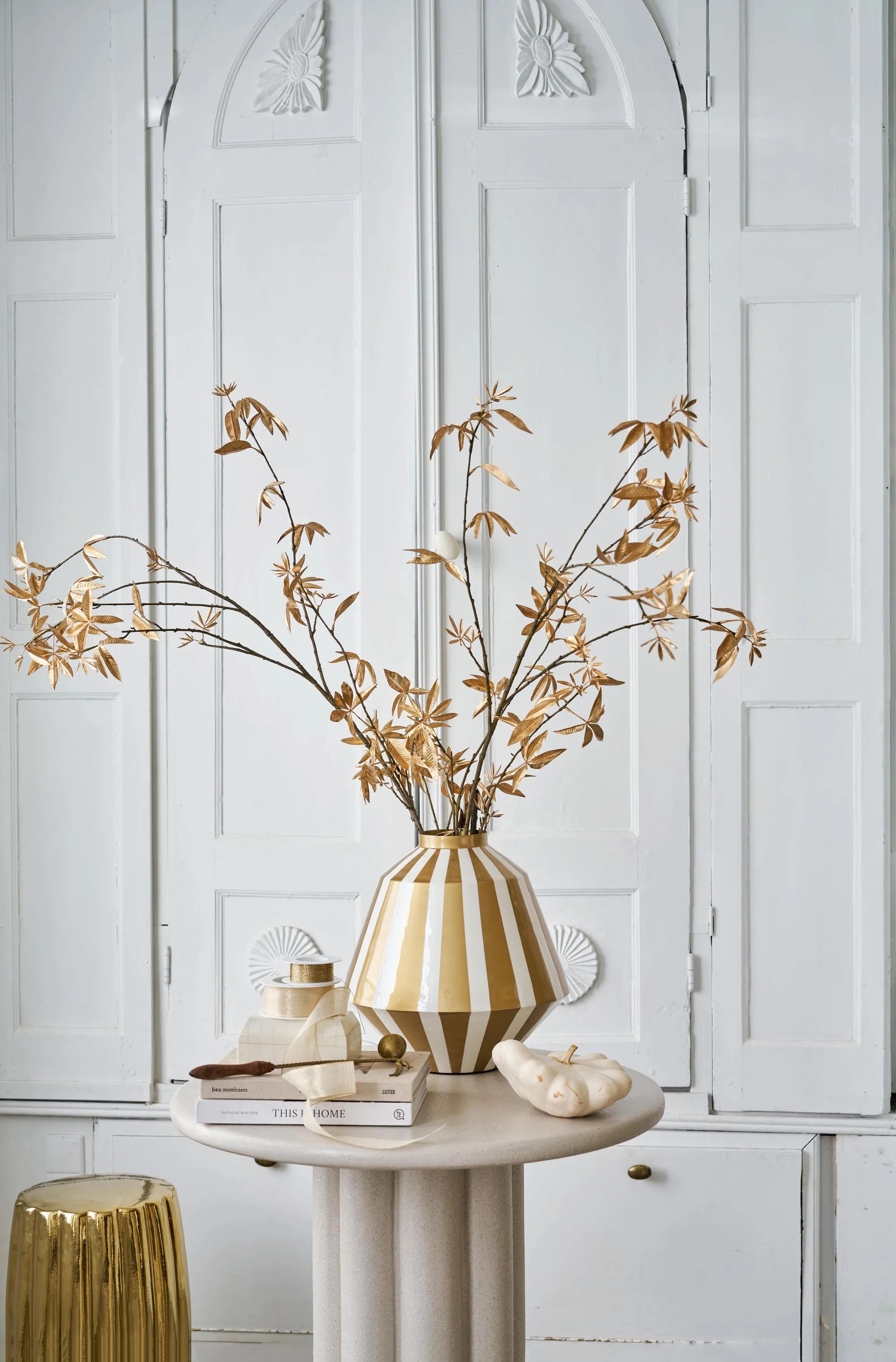 PIP Studio Vaser Home Decor Stripes Vase i White Gold, 35 cm, 2