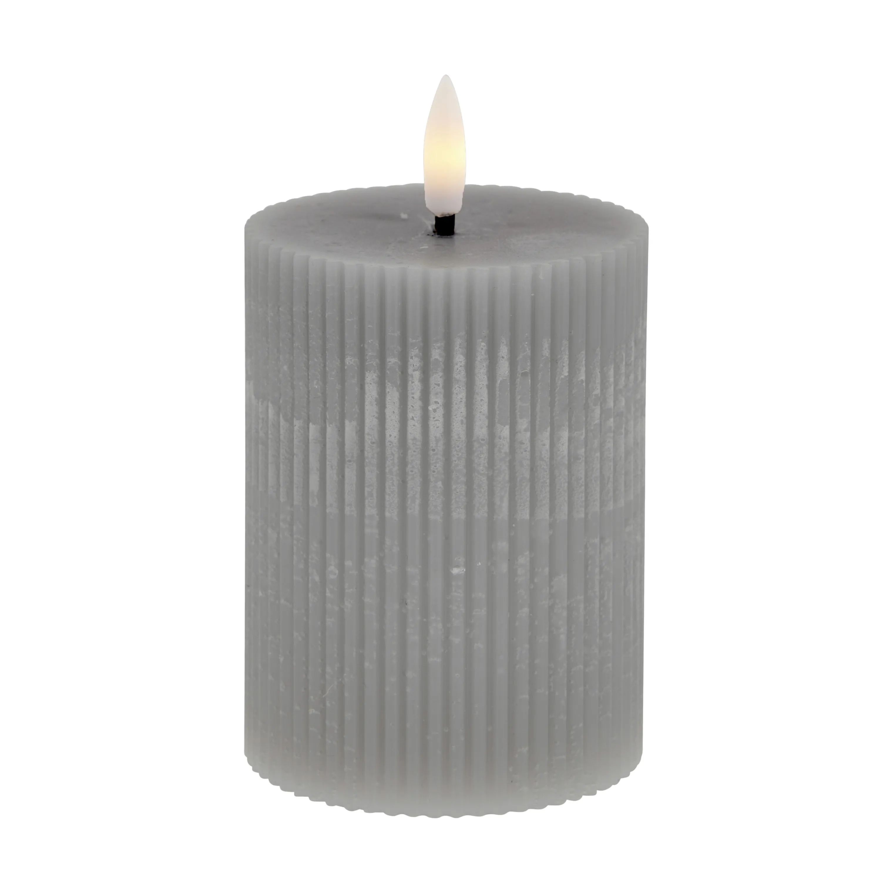 Lene Bjerre LED-lys Lillia LED Bloklys i grå, H10 x Ø7,5 cm, 1