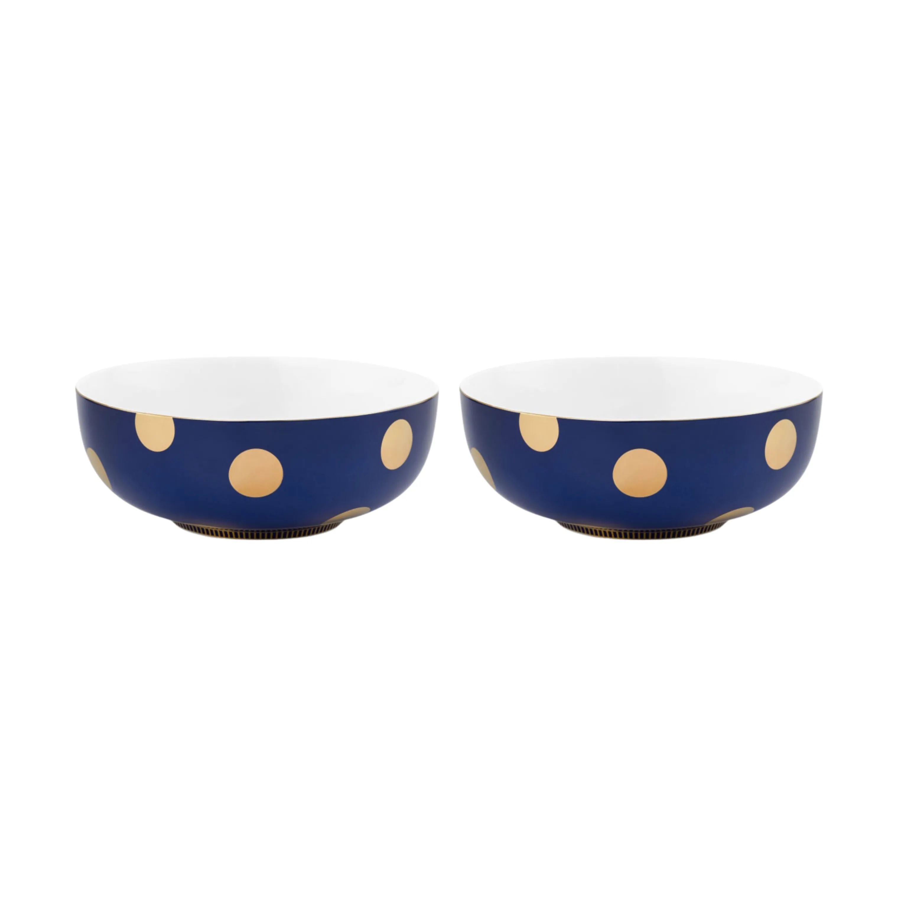 PIP Studio Serveringsskåle Dot Delight Skål - 2 stk. i Mørkeblå, 20 cm, 1