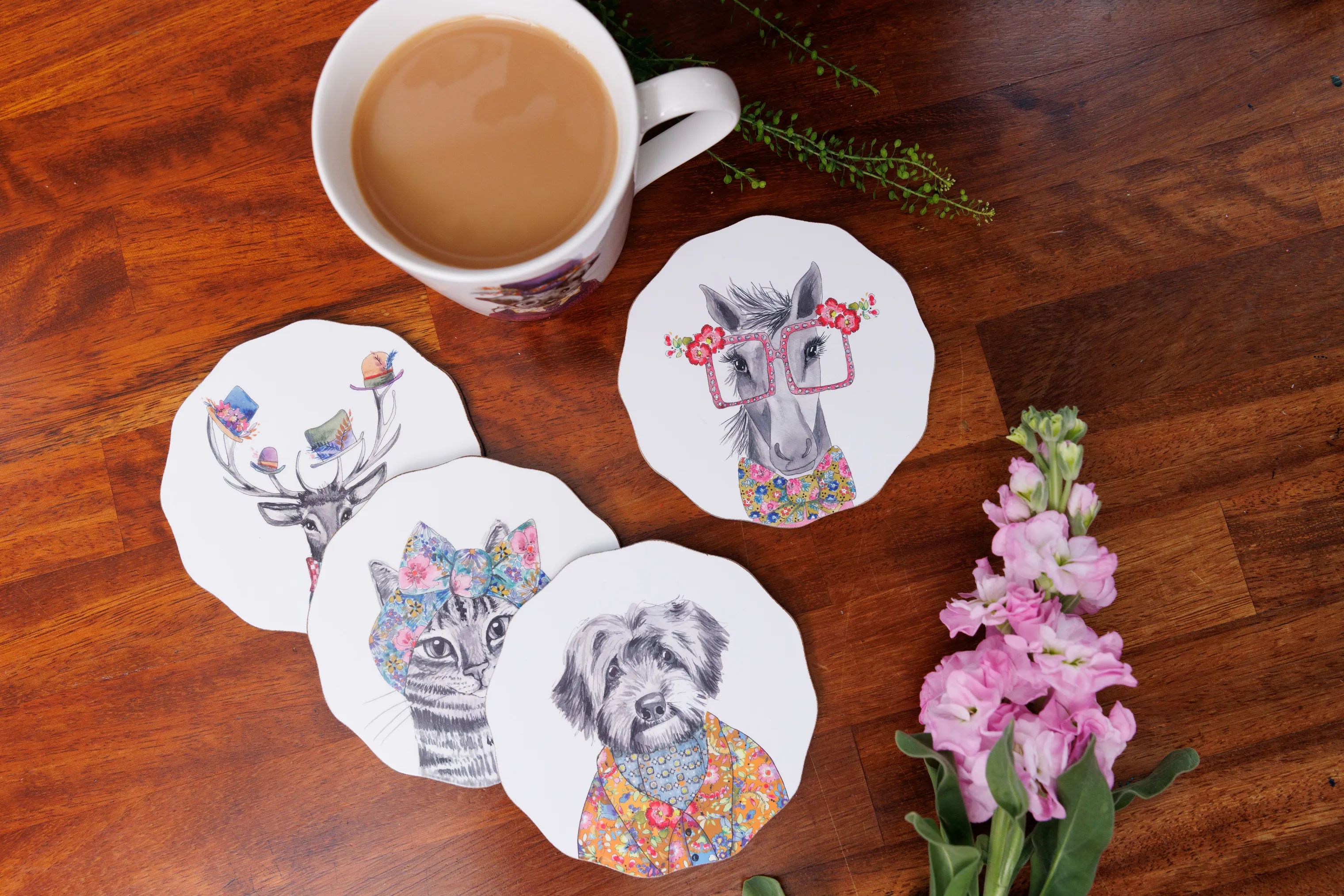 Mikasa Glasbrikker og coasters Tipperley Hill Mikasa x Tipperleyhill Glasbrikker i White, 8